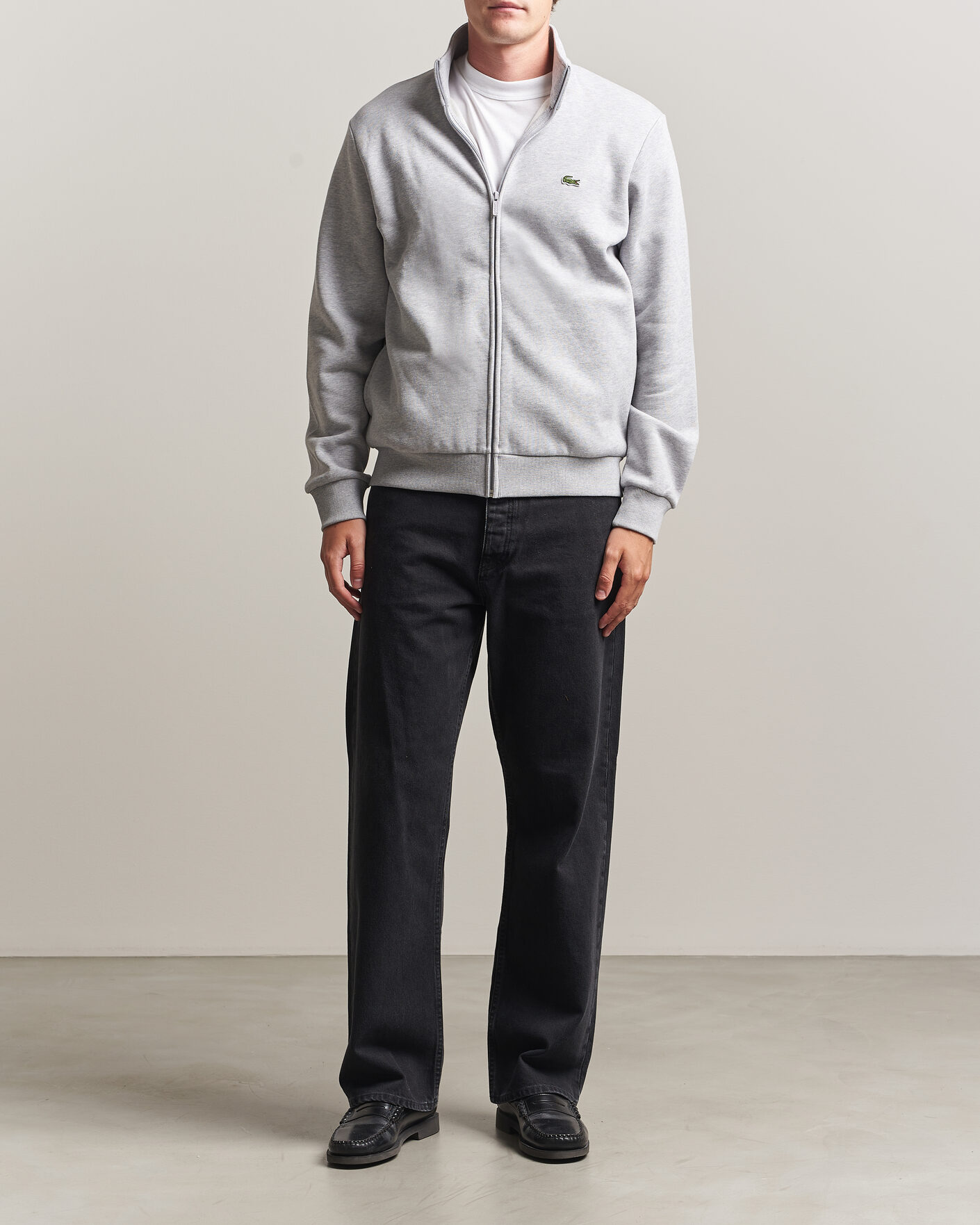 Uomini | Maglieria | Lacoste | Full Zip Sweater Silver Chine