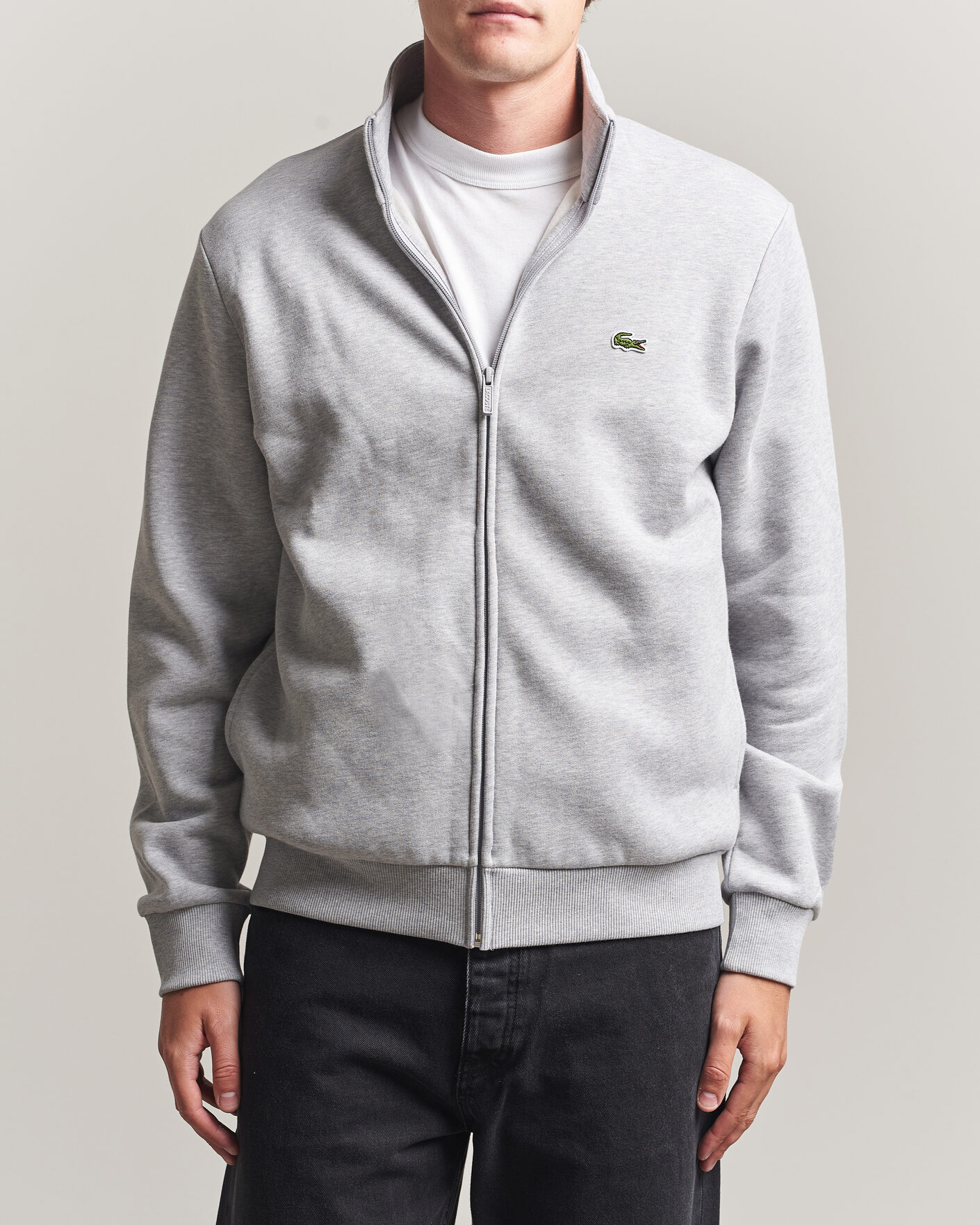 Uomini | Maglieria | Lacoste | Full Zip Sweater Silver Chine