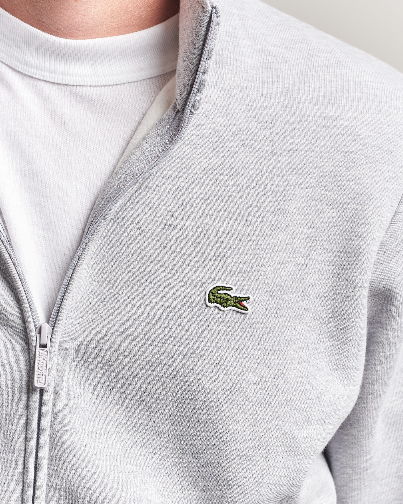 Uomini | Maglieria | Lacoste | Full Zip Sweater Silver Chine