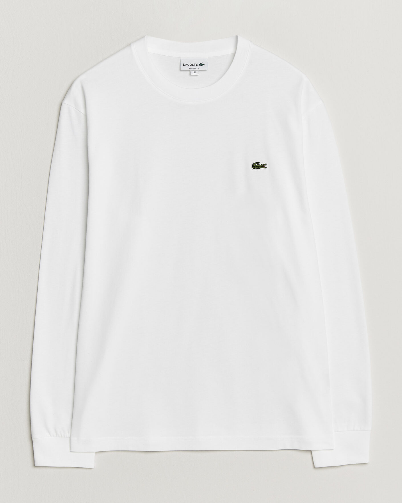 Uomini | T-shirt | Lacoste | Crew Neck Long Sleeve T-Shirt White
