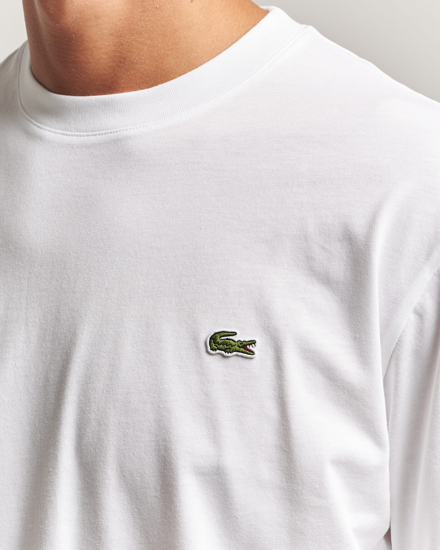 Uomini | T-shirt | Lacoste | Crew Neck Long Sleeve T-Shirt White