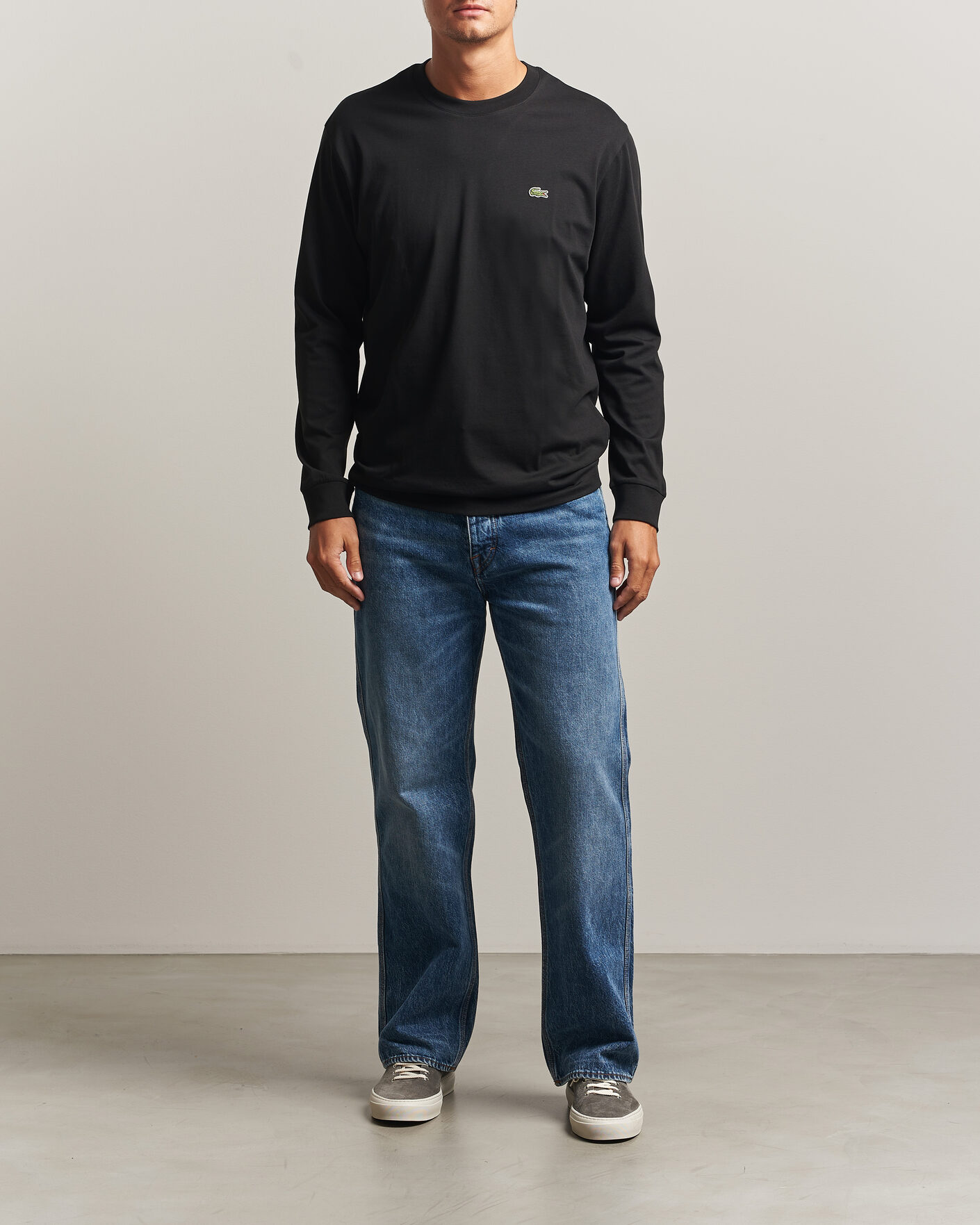 Uomini | T-shirt | Lacoste | Crew Neck Long Sleeve T-Shirt Black