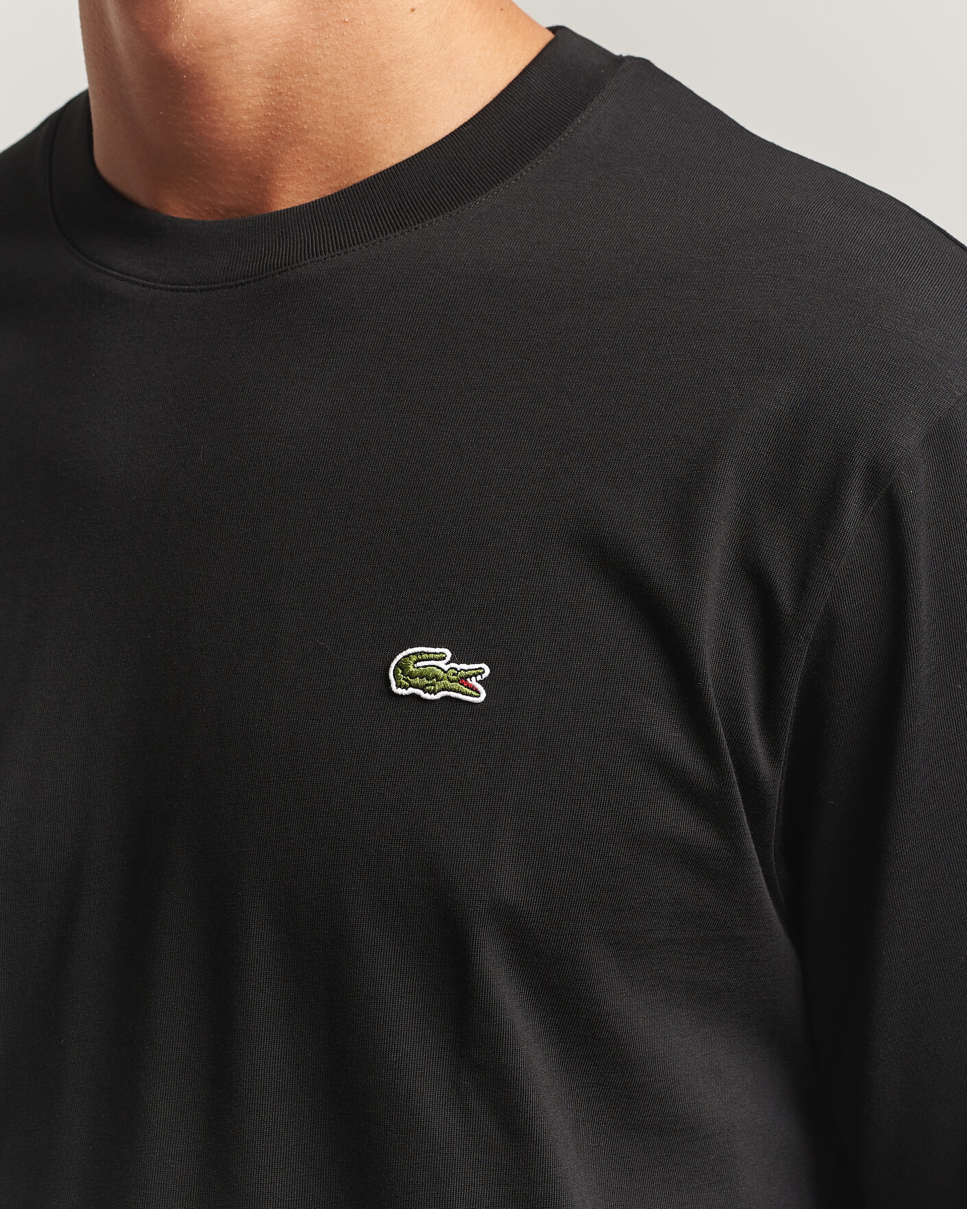 Uomini | T-shirt | Lacoste | Crew Neck Long Sleeve T-Shirt Black