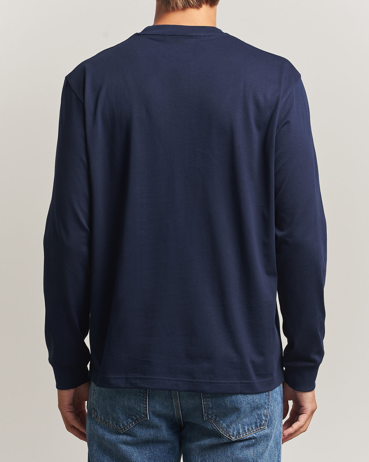 Uomini | T-shirt | Lacoste | Crew Neck Long Sleeve T-Shirt Navy Blue