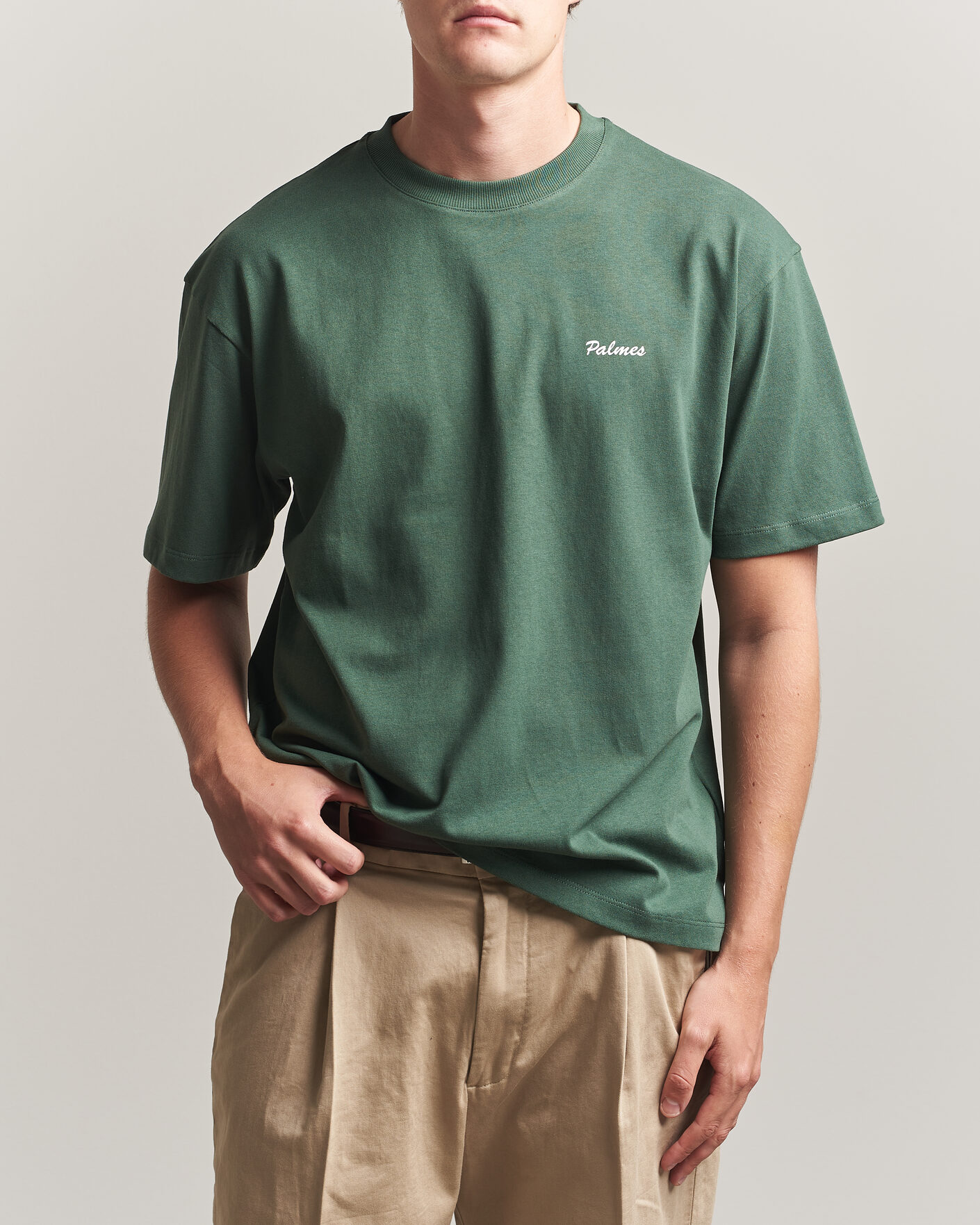 Uomini | T-shirt | Palmes | Logo T-Shirt Dark Green