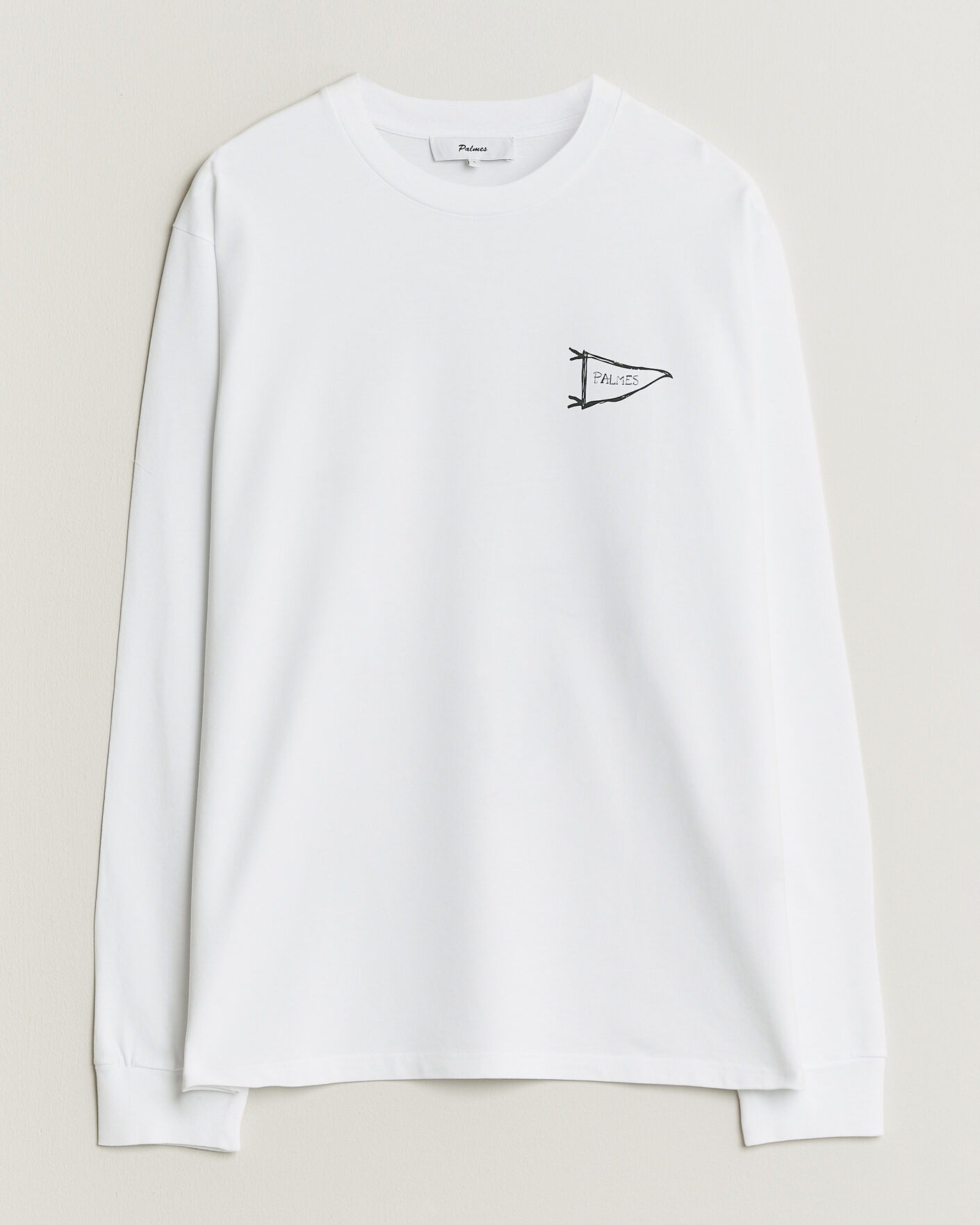 Uomini | T-shirt | Palmes | Pennant Long Sleeve T-Shirt White
