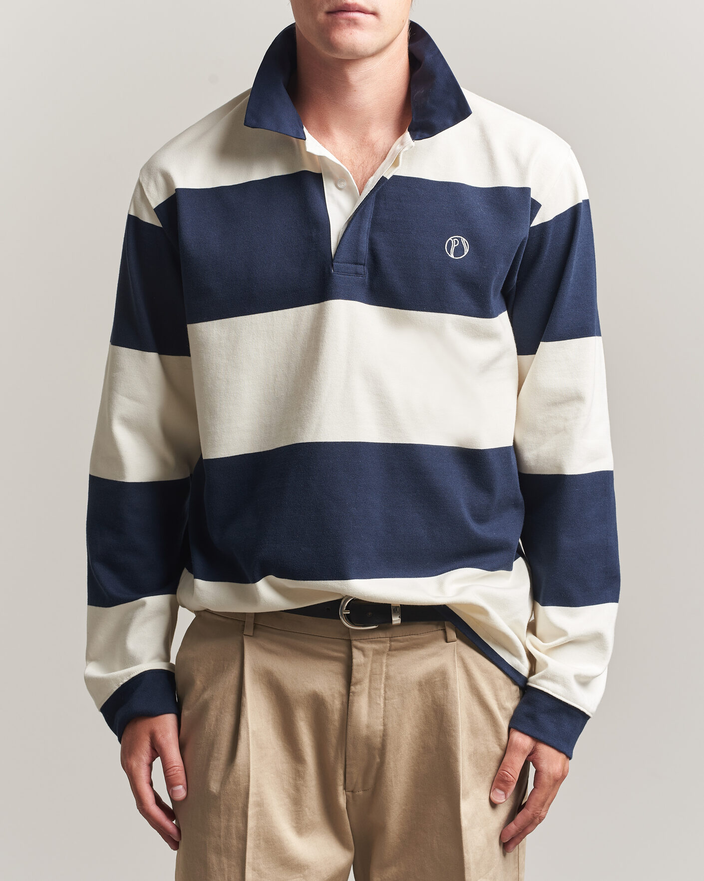 Uomini | Maglieria | Palmes | Ball Rugby Shirt Navy Stripe