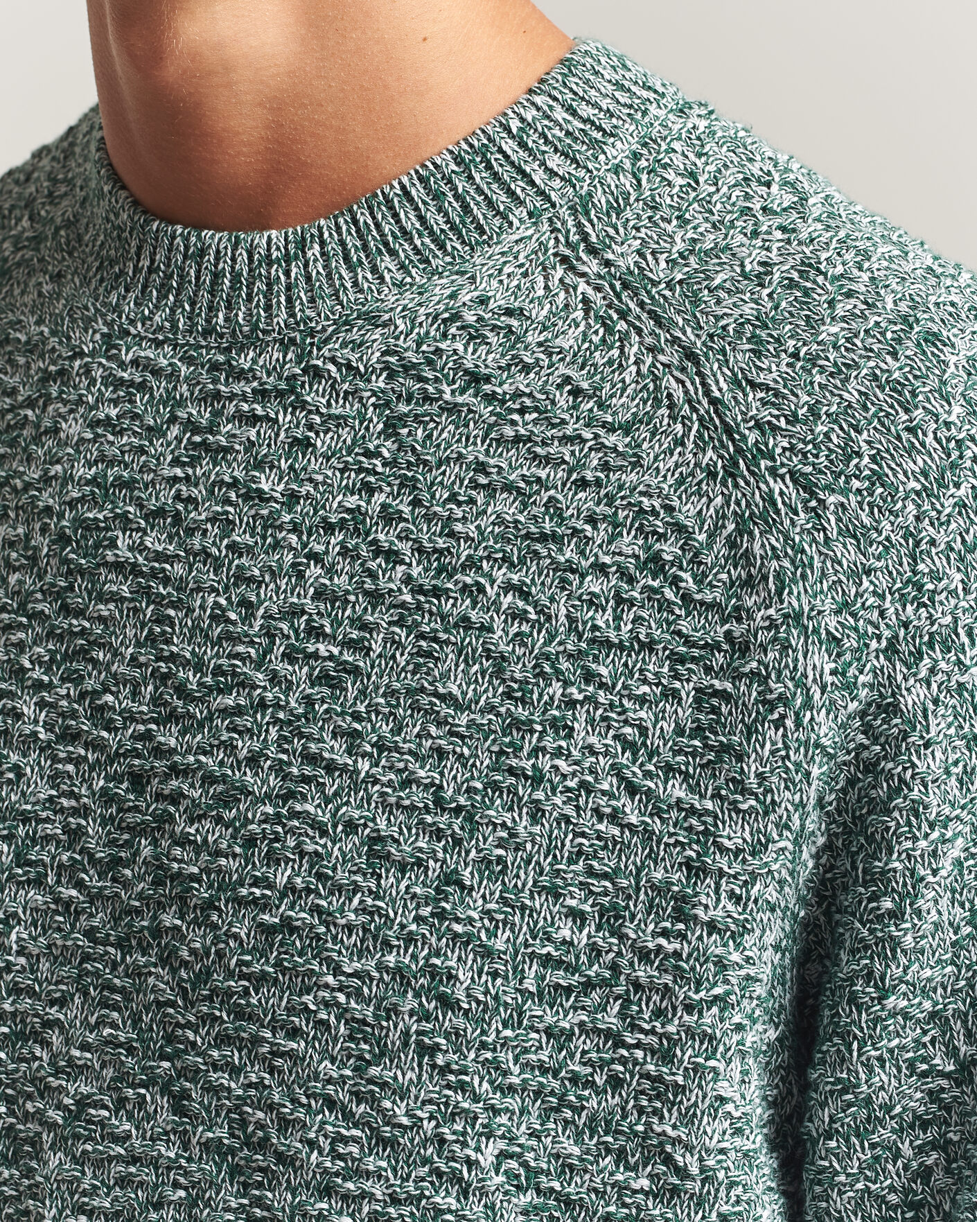 Uomini | Maglieria | Palmes | Knitted Crew Neck Sweater Green Melange