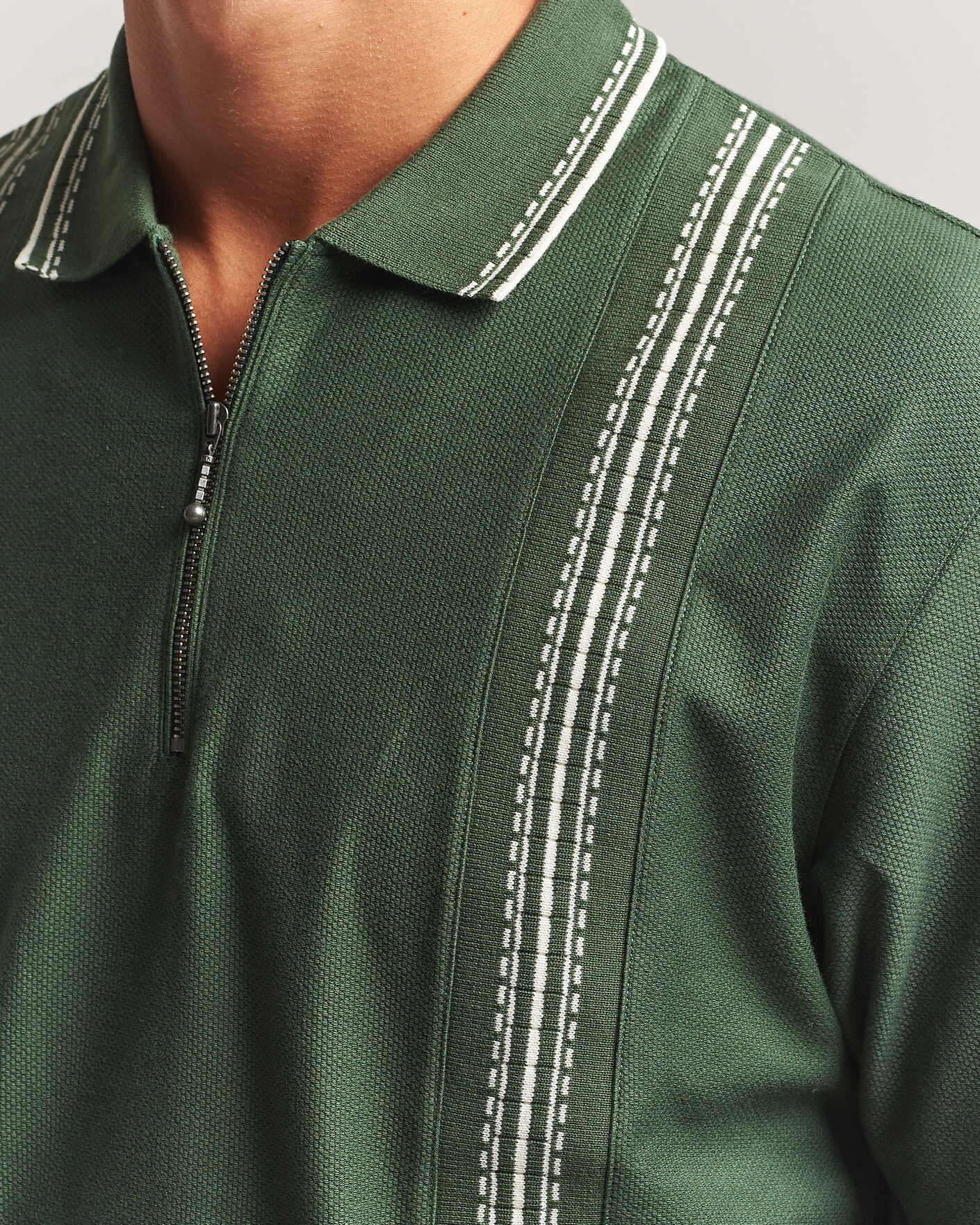 Uomini | Polo | Palmes | Panel Zip Polo Green