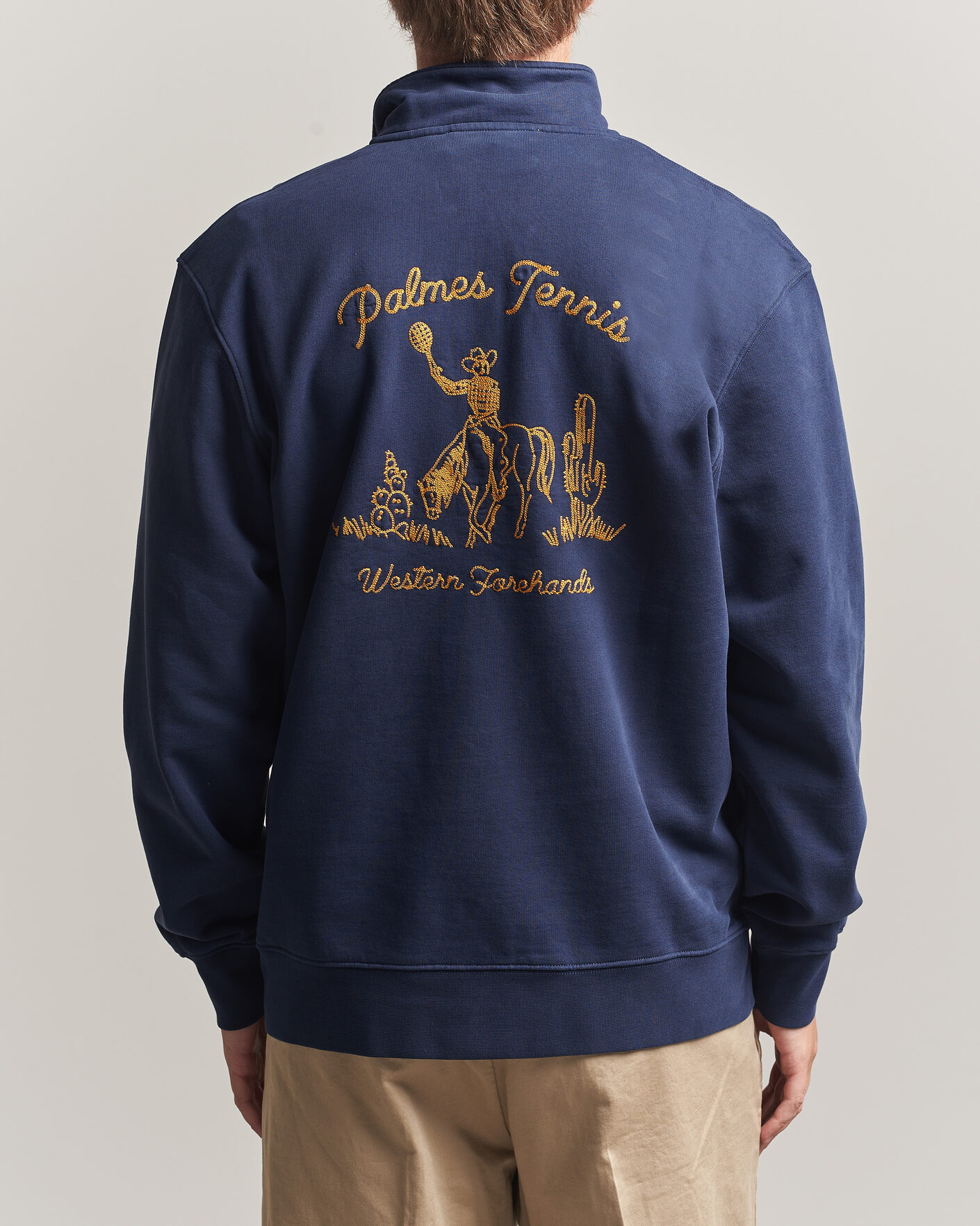 Uomini | Maglieria | Palmes | Western Zip Sweatshirt Navy