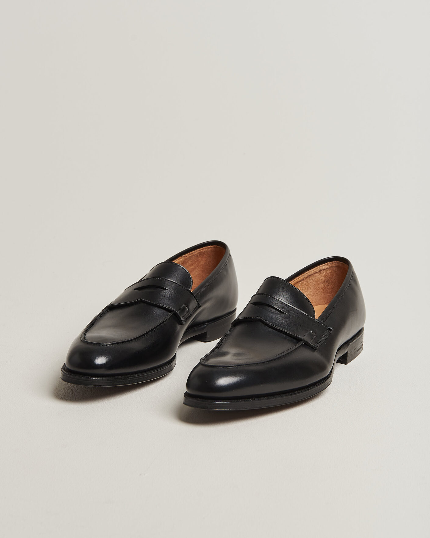 Uomini | Mocassini | Crockett & Jones | Crawford Handgrade Penny Loafer Black Calf