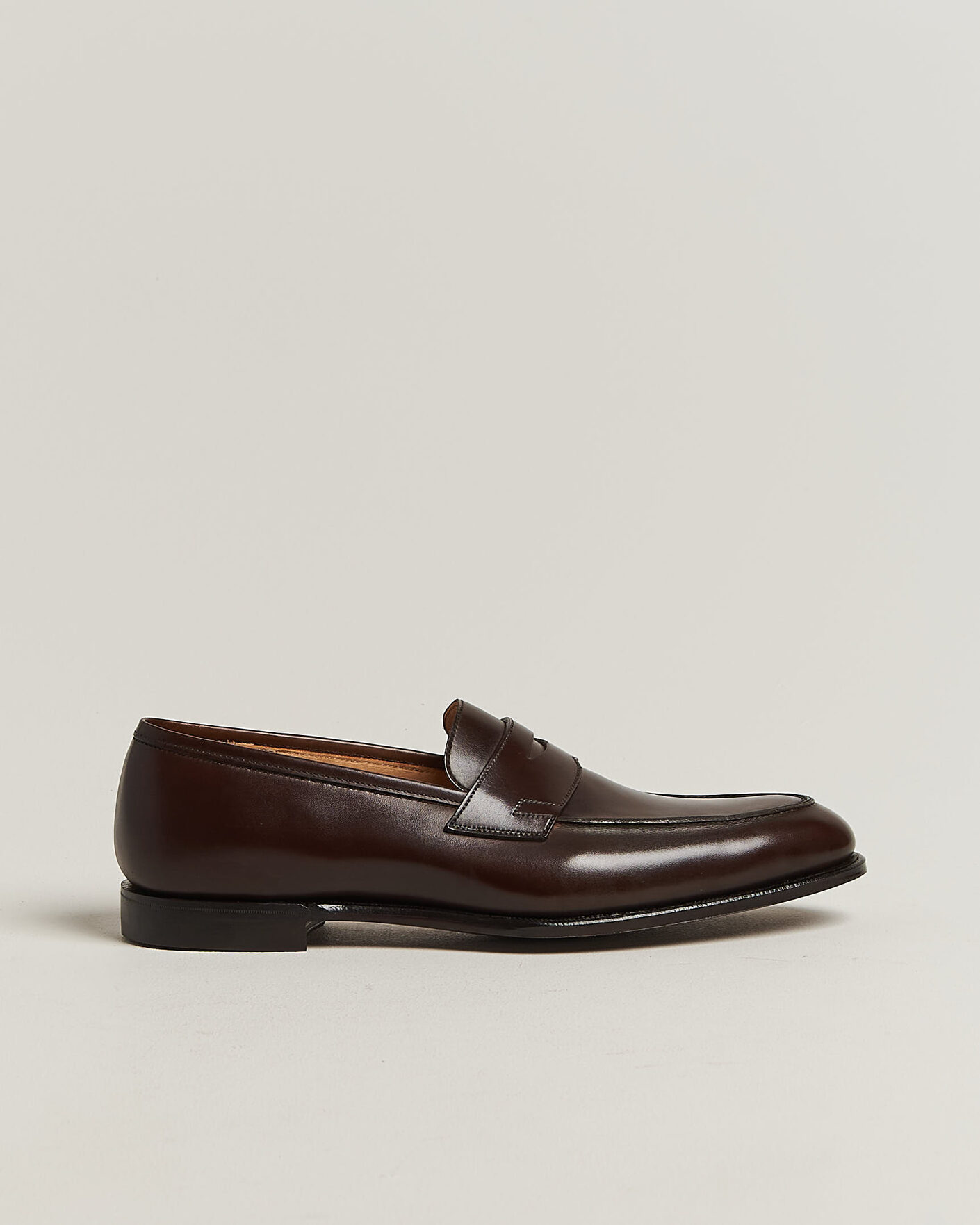 Uomini | Mocassini | Crockett & Jones | Crawford Handgrade Penny Loafer Dk Brown Antique Calf
