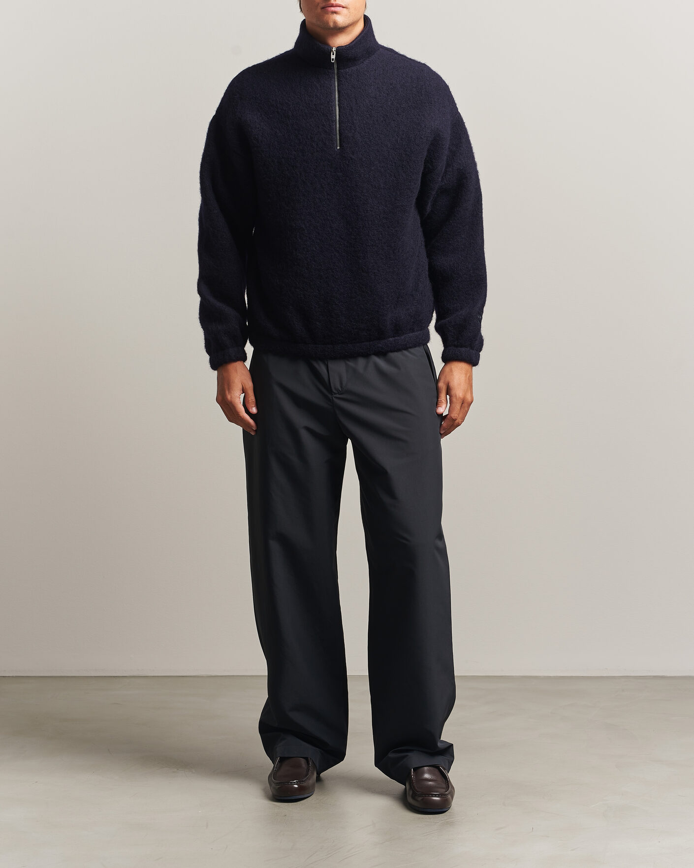 Uomini | Maglieria | Jil Sander | Half Zip Fleece Sweater Navy