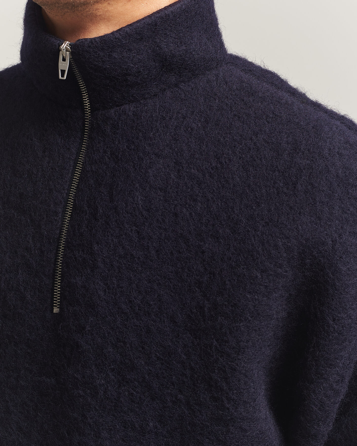 Uomini | Maglieria | Jil Sander | Half Zip Fleece Sweater Navy