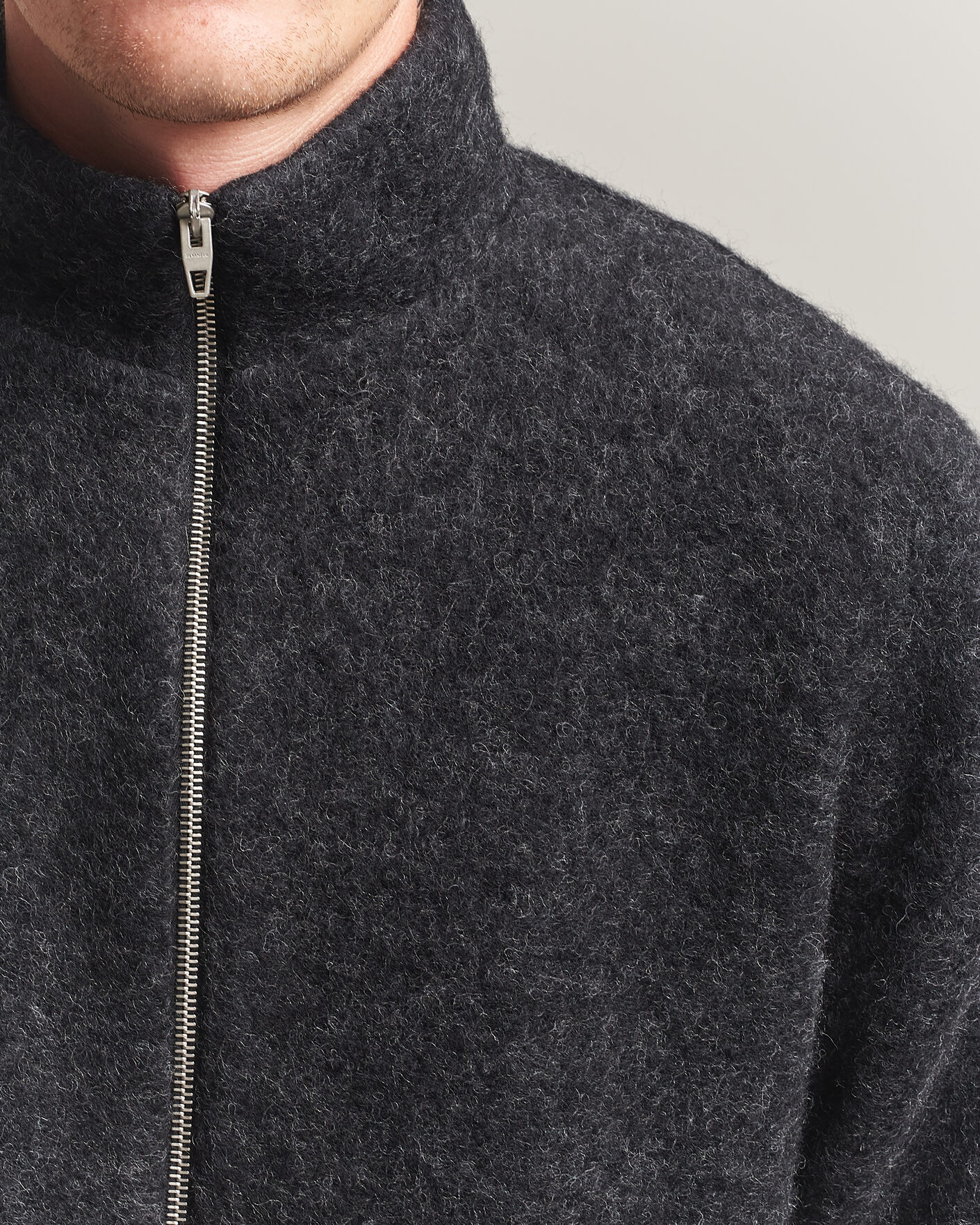 Uomini | Giacche | Jil Sander | Full Zip Fleece Jacket Charcoal