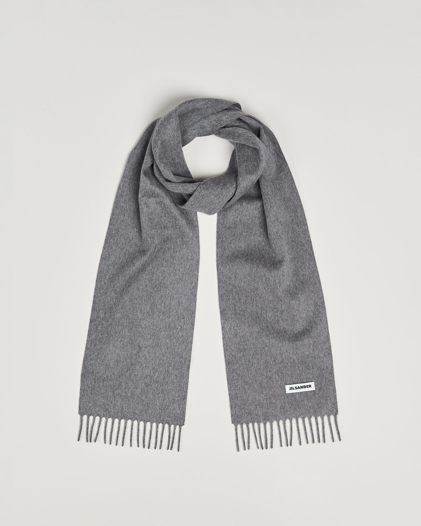Uomini | Sciarpe | Jil Sander | Plain Logo Scarf Grey Melange