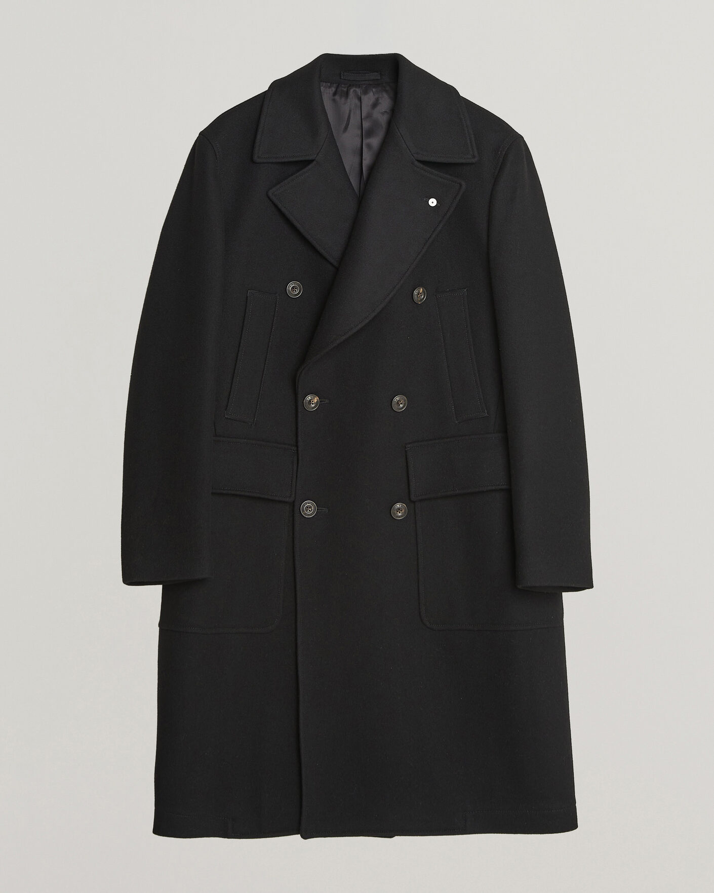 Uomini | Giacche | L.B.M. 1911 | Double Breasted Wool/Cashmere Coat Black