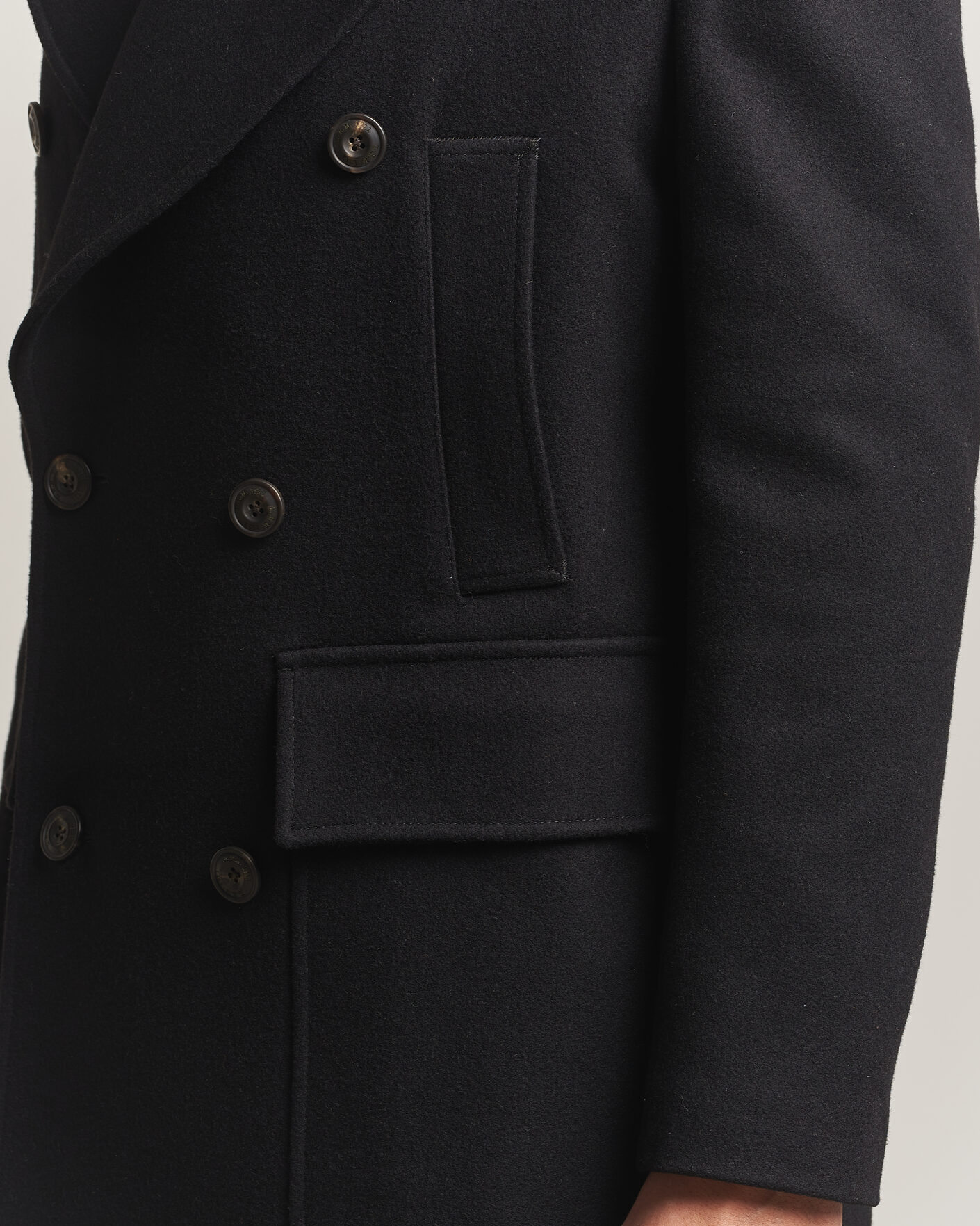 Uomini | Giacche | L.B.M. 1911 | Double Breasted Wool/Cashmere Coat Black