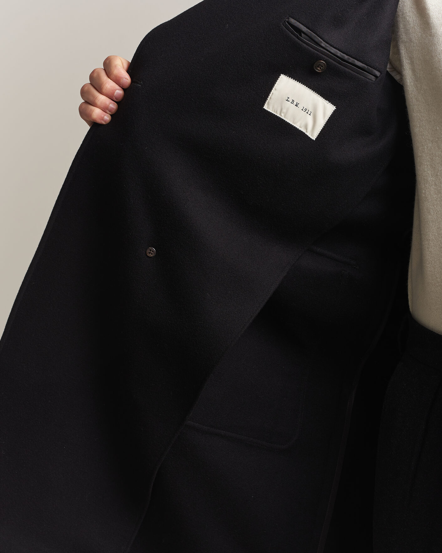Uomini | Giacche | L.B.M. 1911 | Double Breasted Wool/Cashmere Coat Black