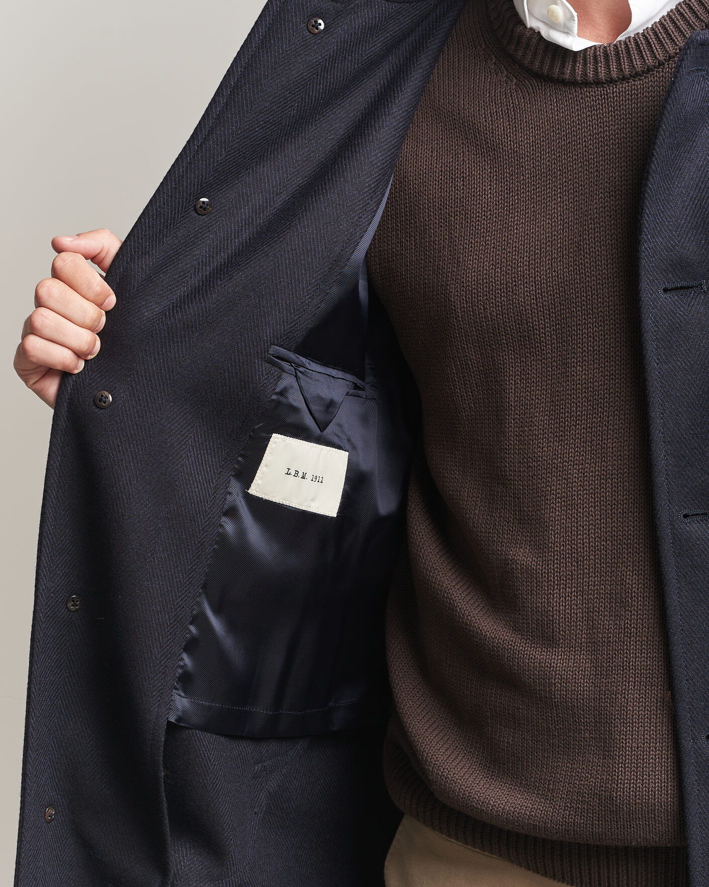 Uomini | Giacche | L.B.M. 1911 | Wool/Cashmere Raglan Coat Navy