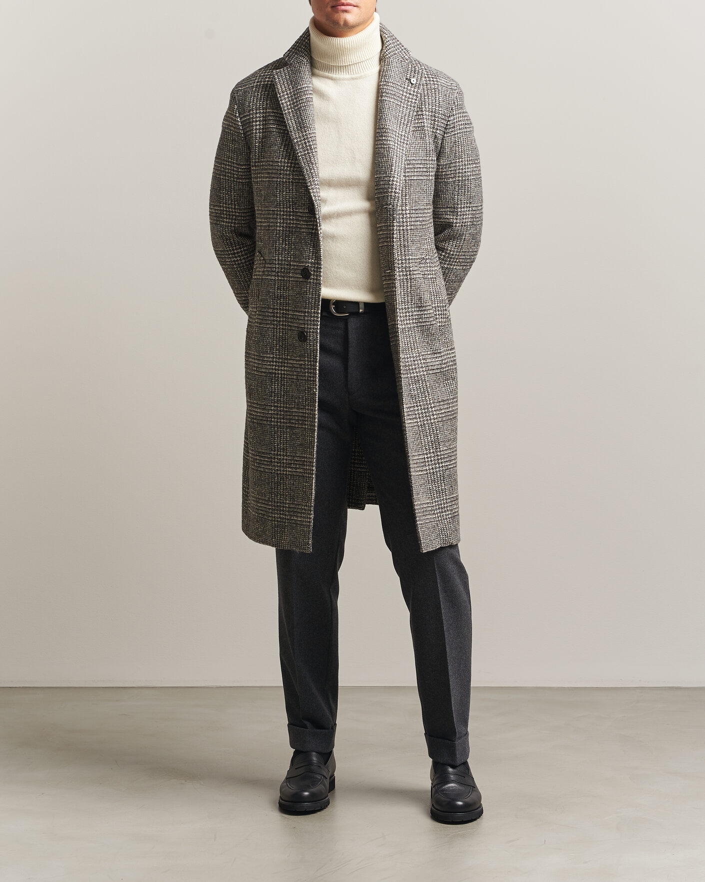Uomini | Giacche | L.B.M. 1911 | Checked Wool Coat Grey