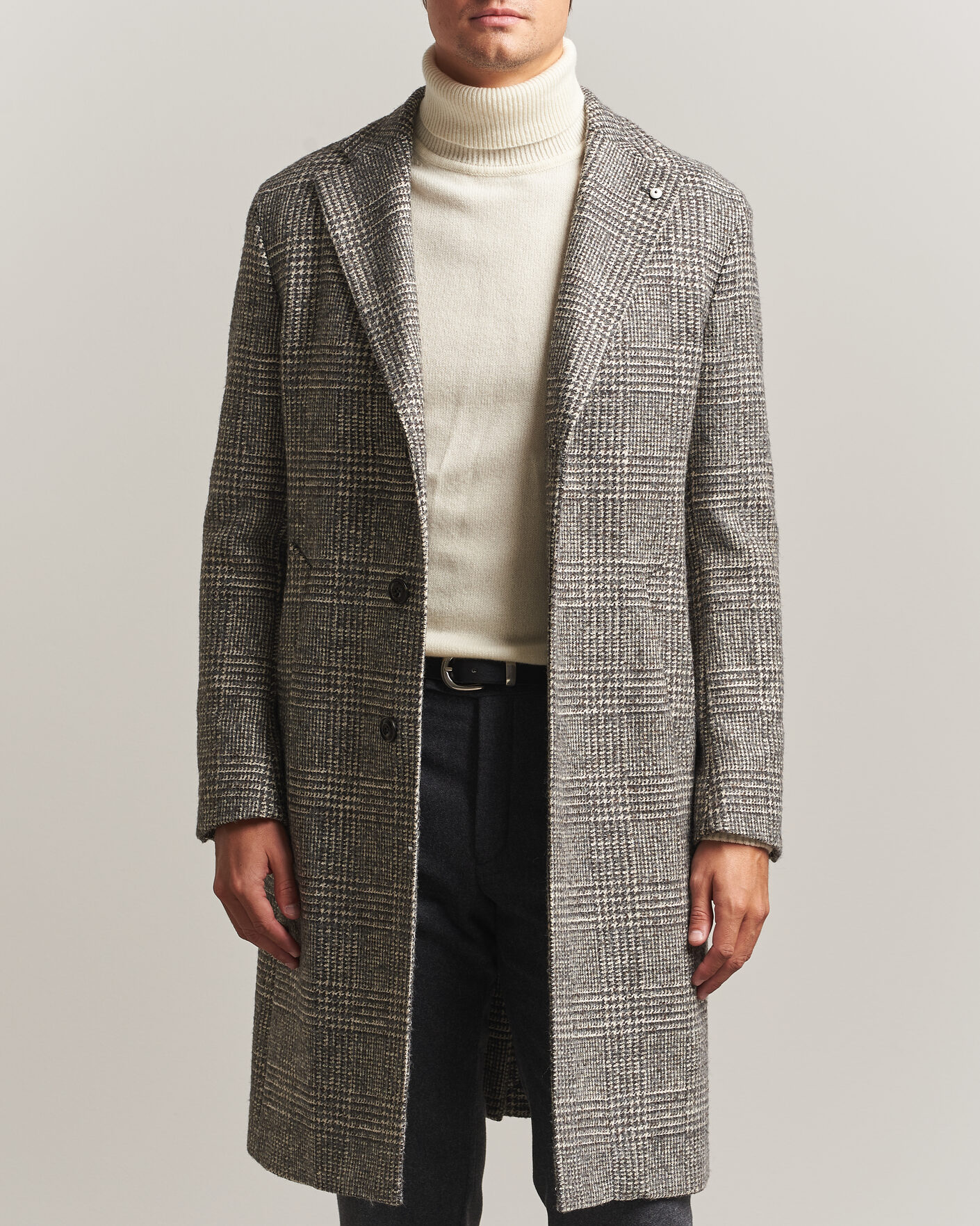 Uomini | Giacche | L.B.M. 1911 | Checked Wool Coat Grey