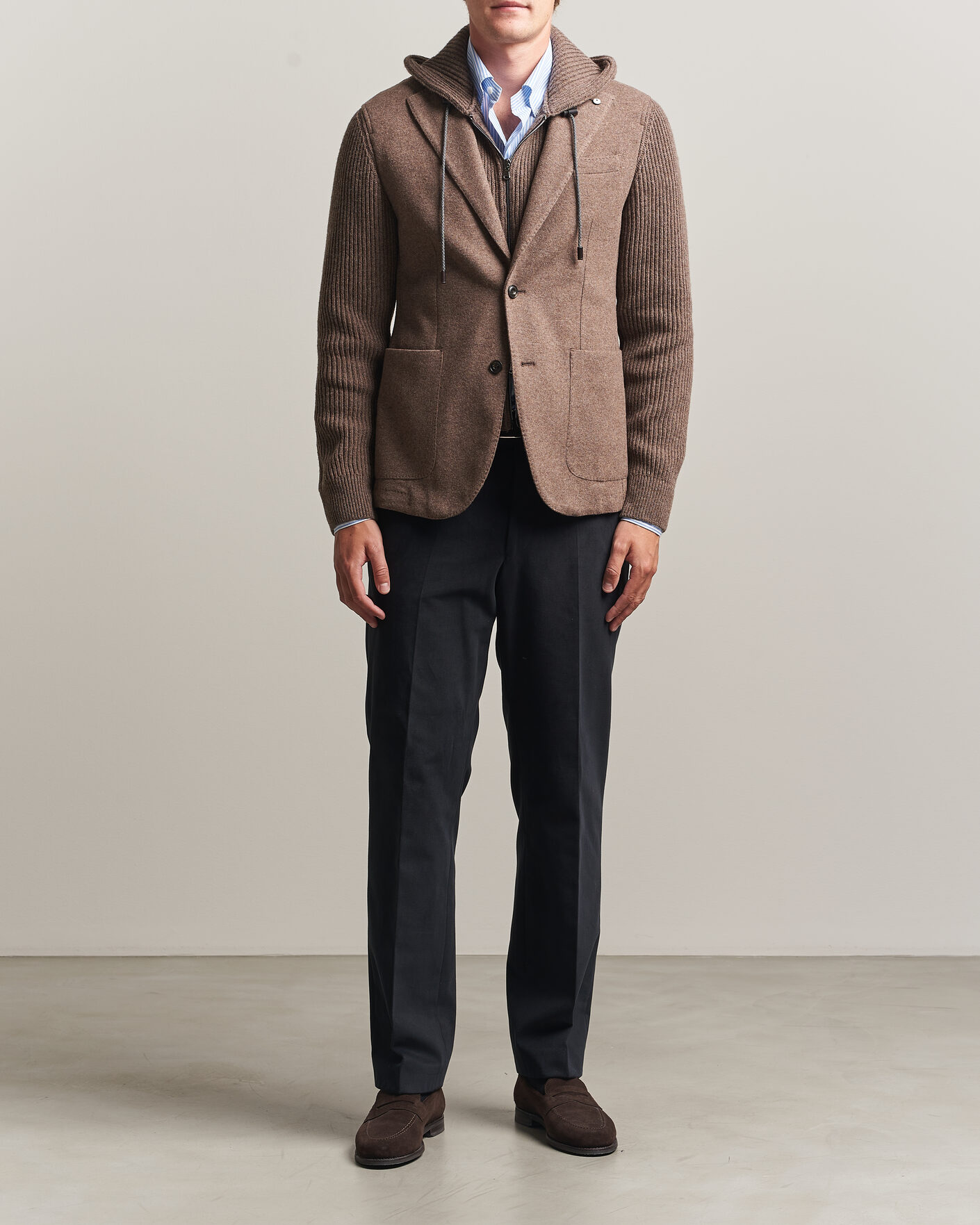 Uomini | Blazers | L.B.M. 1911 | Ivan Hybrid Wool Blazer Brown