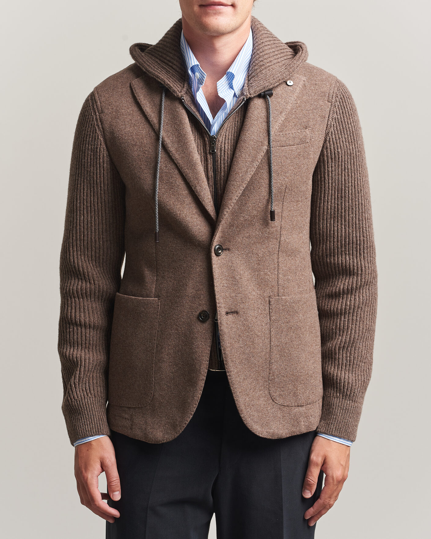 Uomini | Blazers | L.B.M. 1911 | Ivan Hybrid Wool Blazer Brown