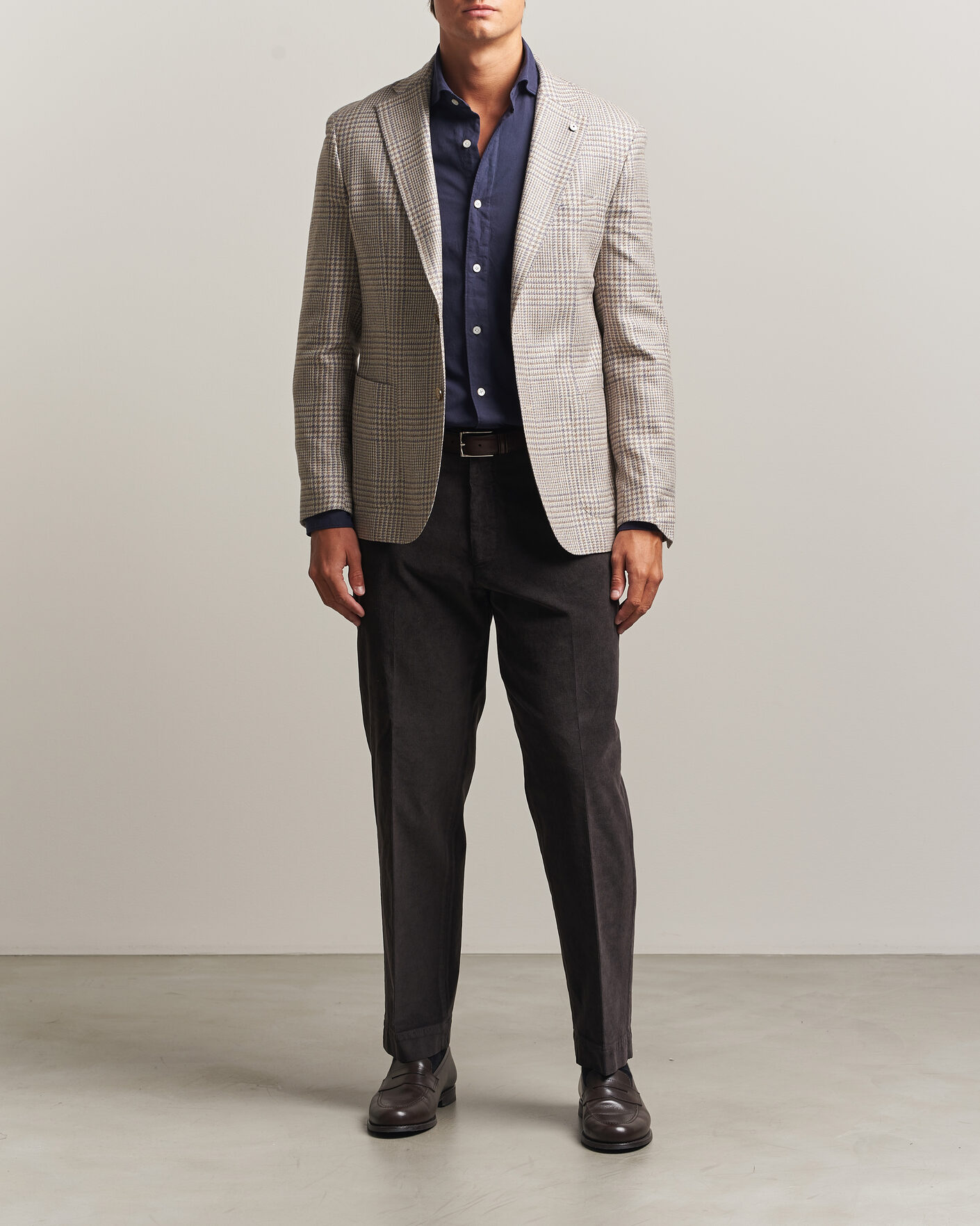 Uomini | Blazers | L.B.M. 1911 | Jack Regular Check Wool/Cashmere/Silk Blazer Brown