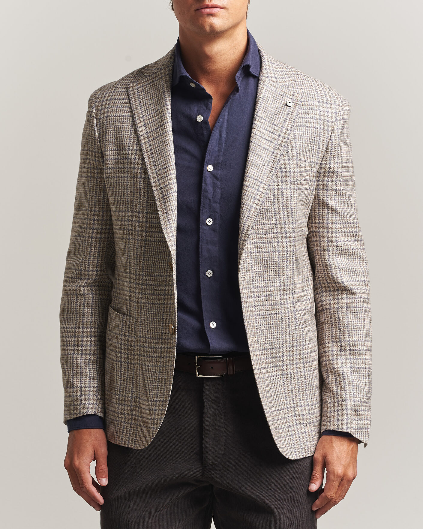 Uomini | Blazers | L.B.M. 1911 | Jack Regular Check Wool/Cashmere/Silk Blazer Brown
