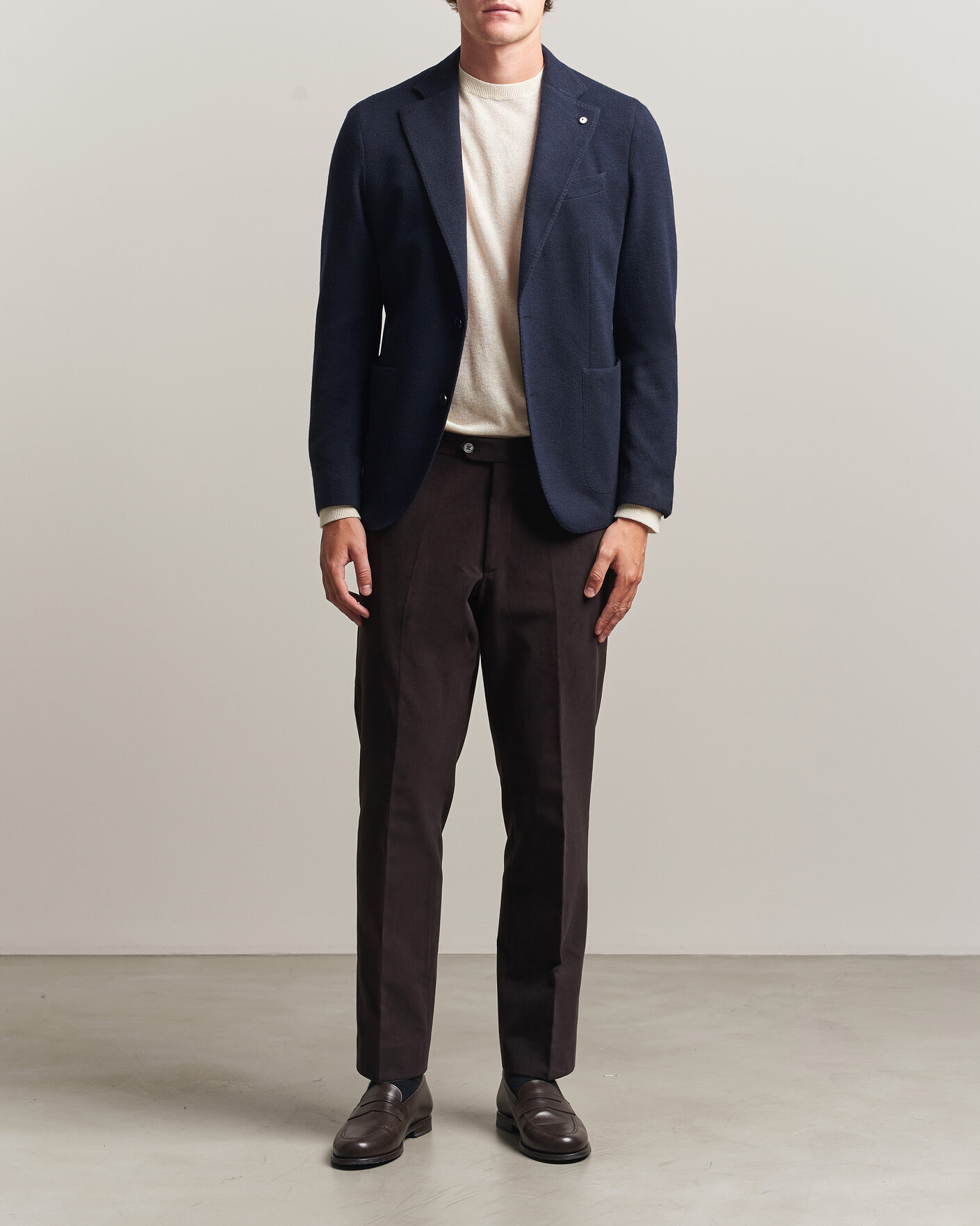 Uomini | Blazers | L.B.M. 1911 | Jack Knitted Cashmere Mix Blazer Navy