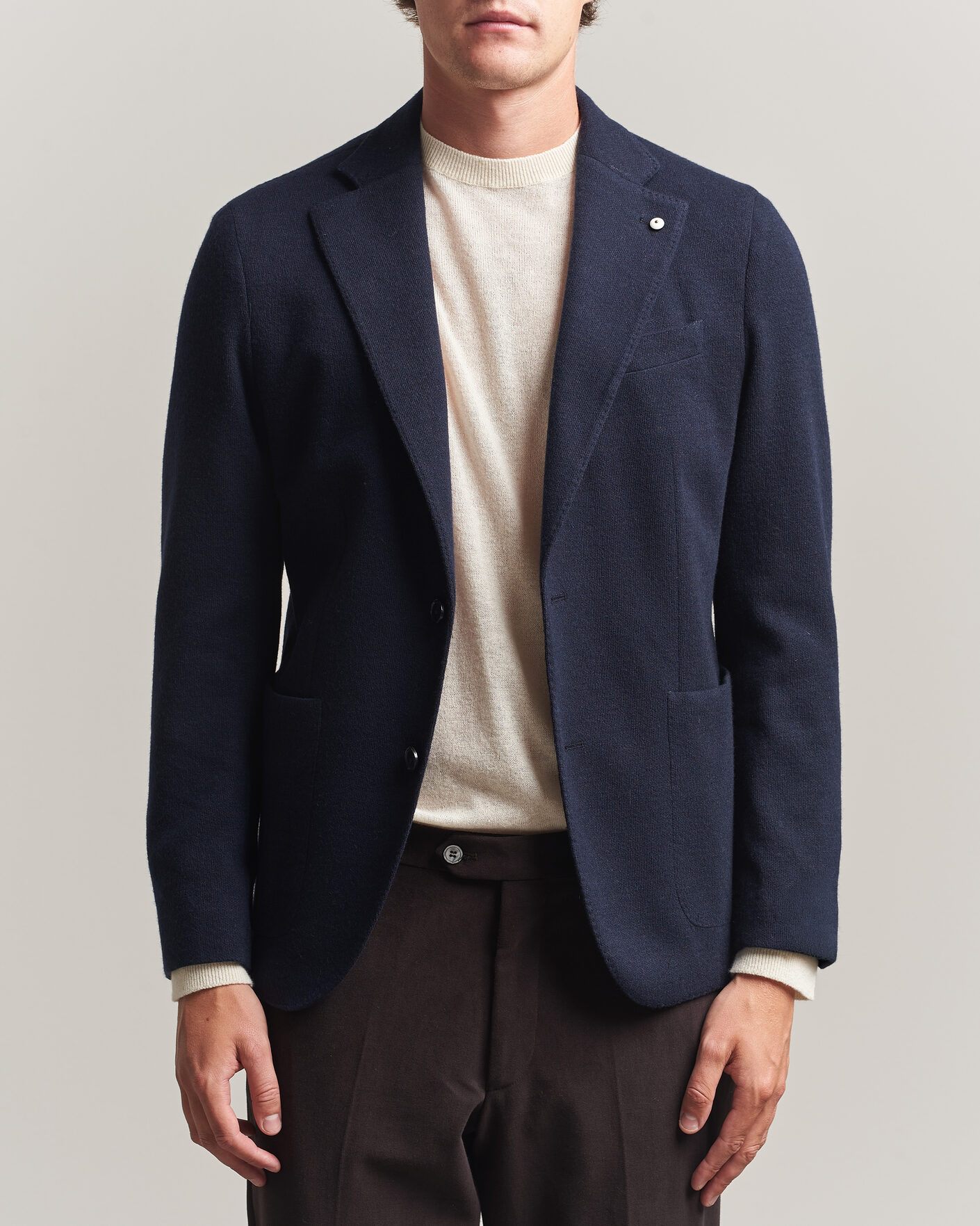 Uomini | Blazers | L.B.M. 1911 | Jack Knitted Cashmere Mix Blazer Navy