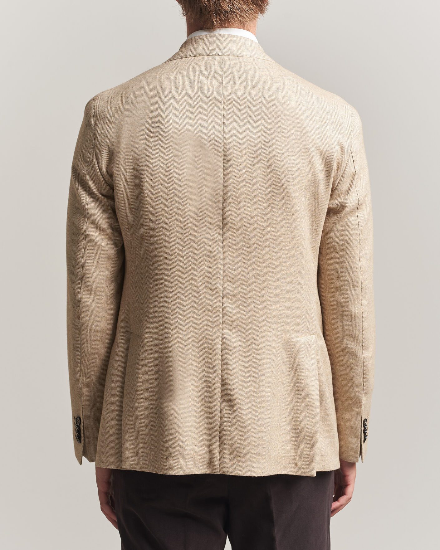 Uomini | Blazers | L.B.M. 1911 | Jack Cotton Herringbone Blazer Beige