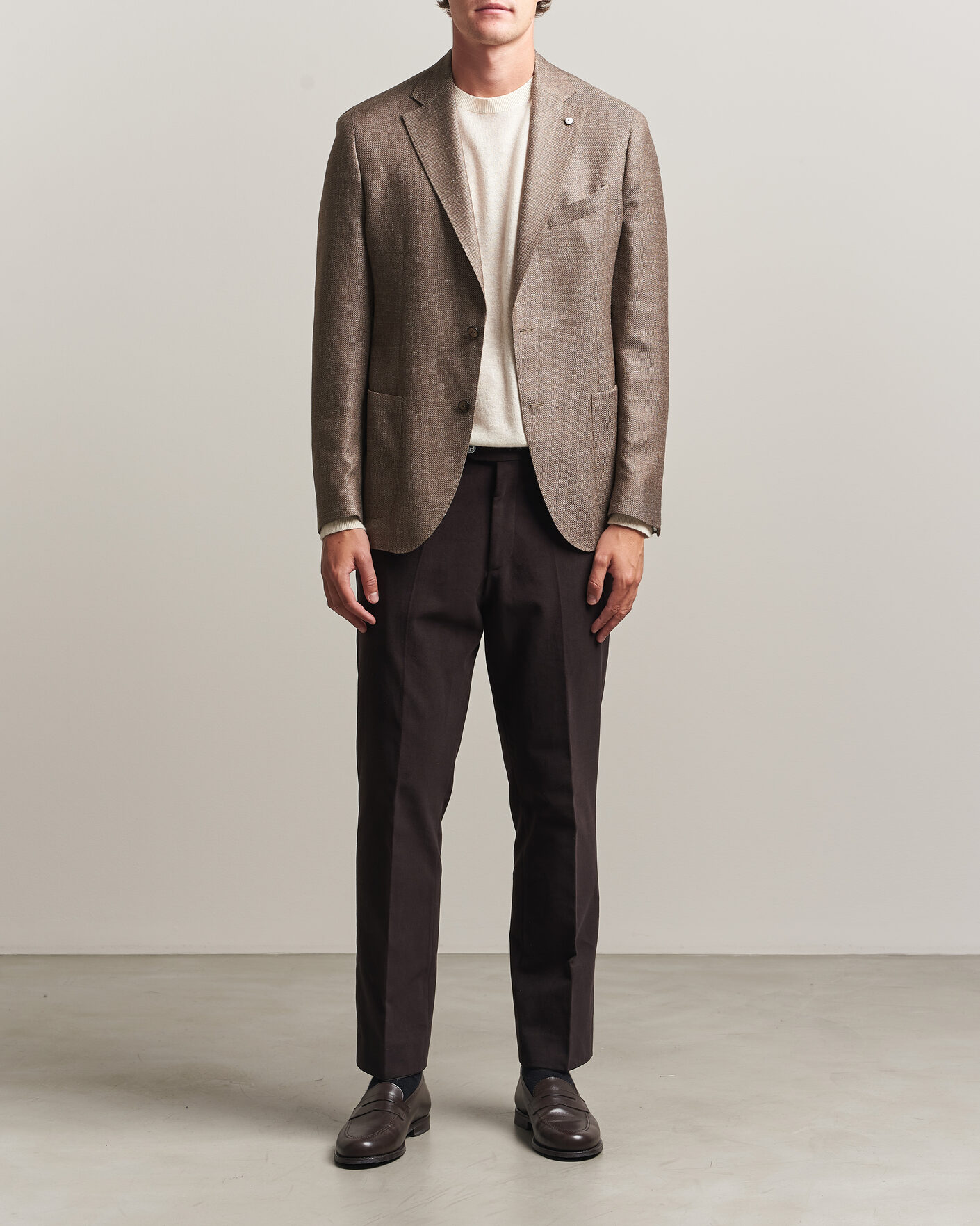 Uomini | Blazers | L.B.M. 1911 | Jack Wool/Silk Hopsack Blazer Brown