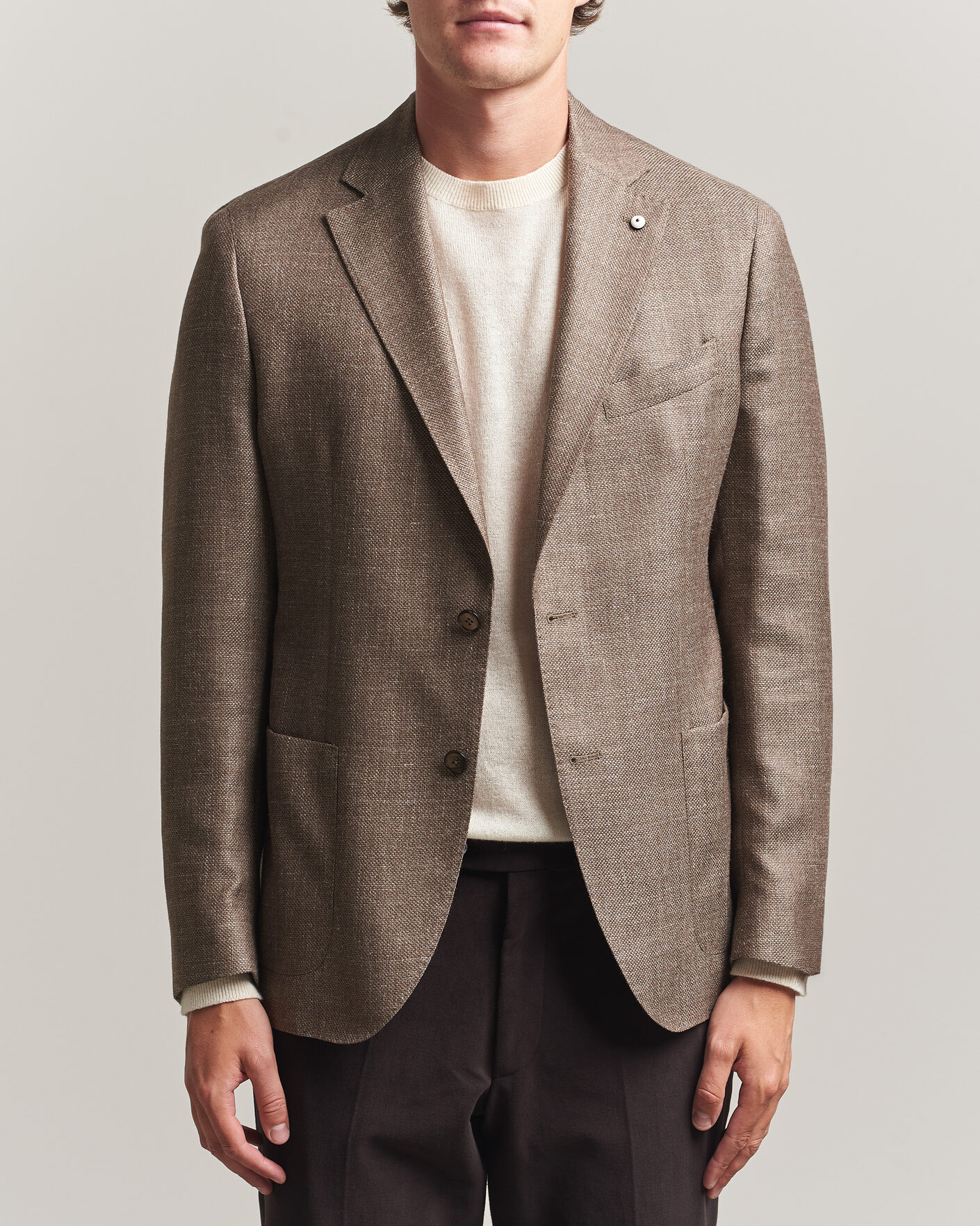 Uomini | Blazers | L.B.M. 1911 | Jack Wool/Silk Hopsack Blazer Brown