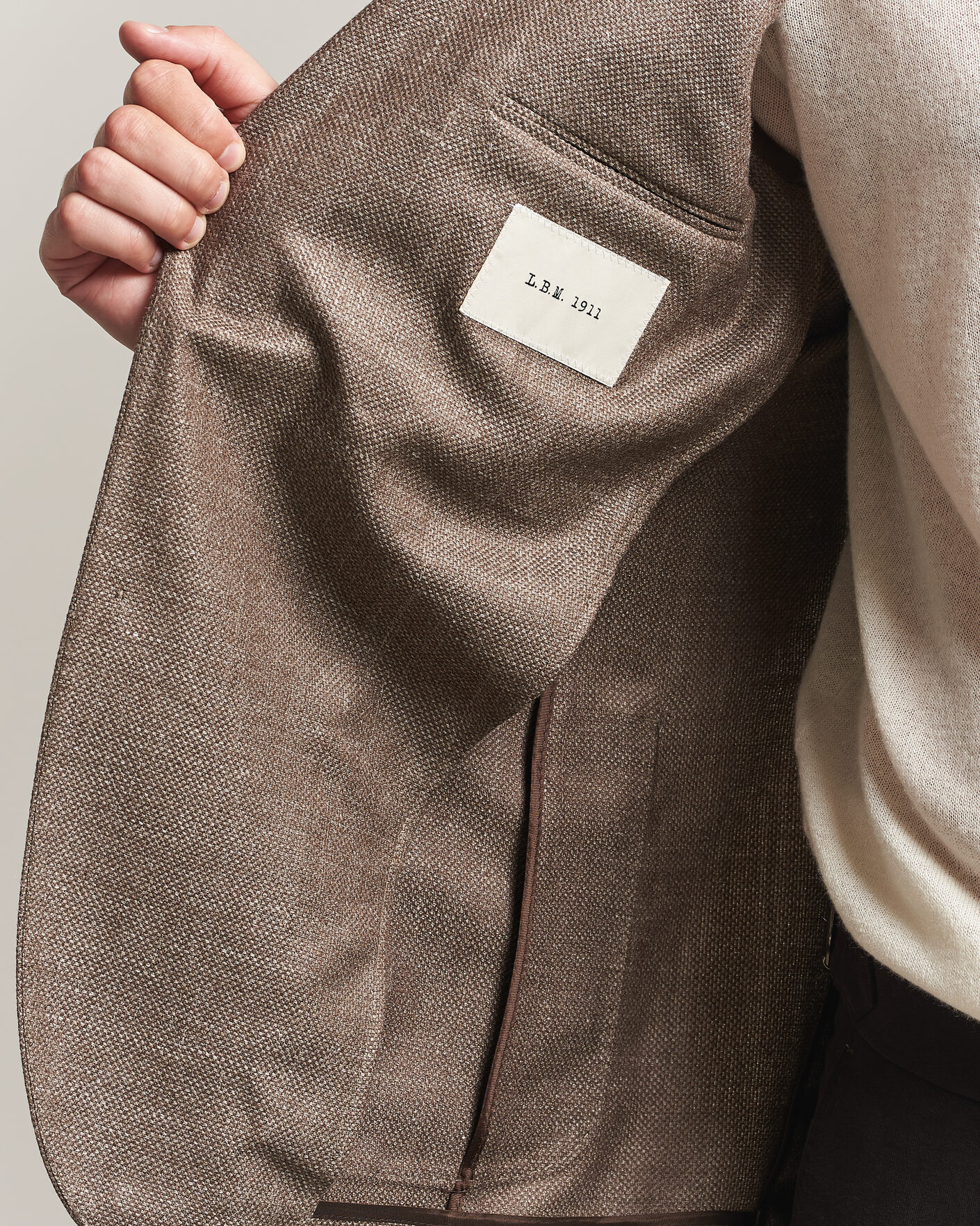 Uomini | Blazers | L.B.M. 1911 | Jack Wool/Silk Hopsack Blazer Brown