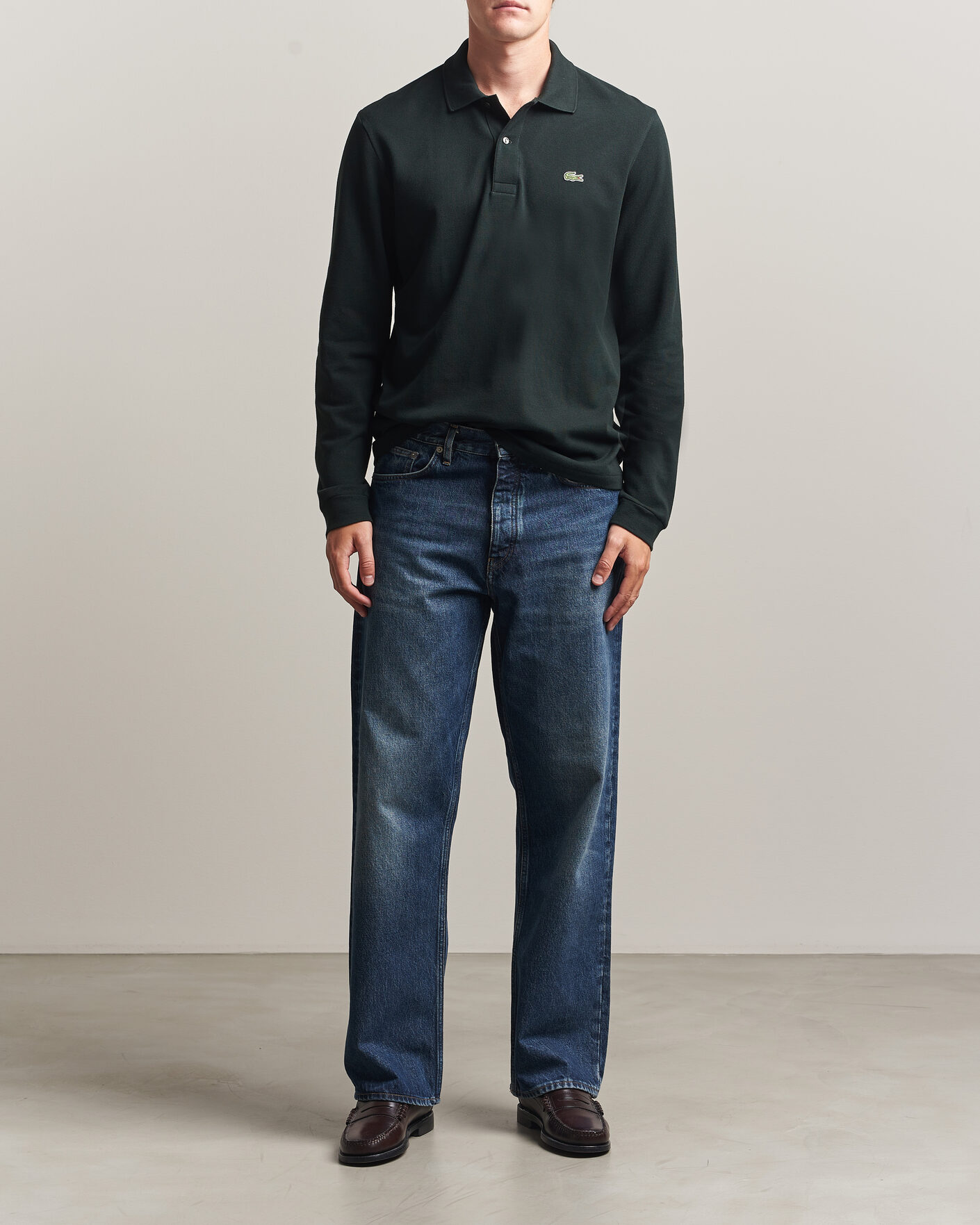 Uomini | Polo | Lacoste | Original Long Sleeve Polo Piké Dark Varech