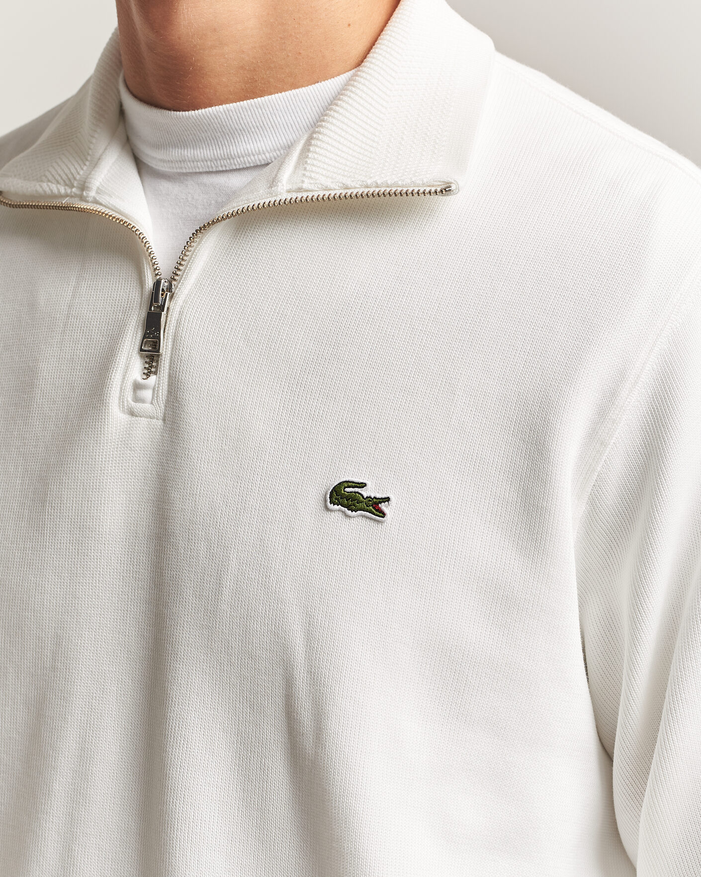 Uomini | Maglieria | Lacoste | Rib Interlock Half Zip Flour