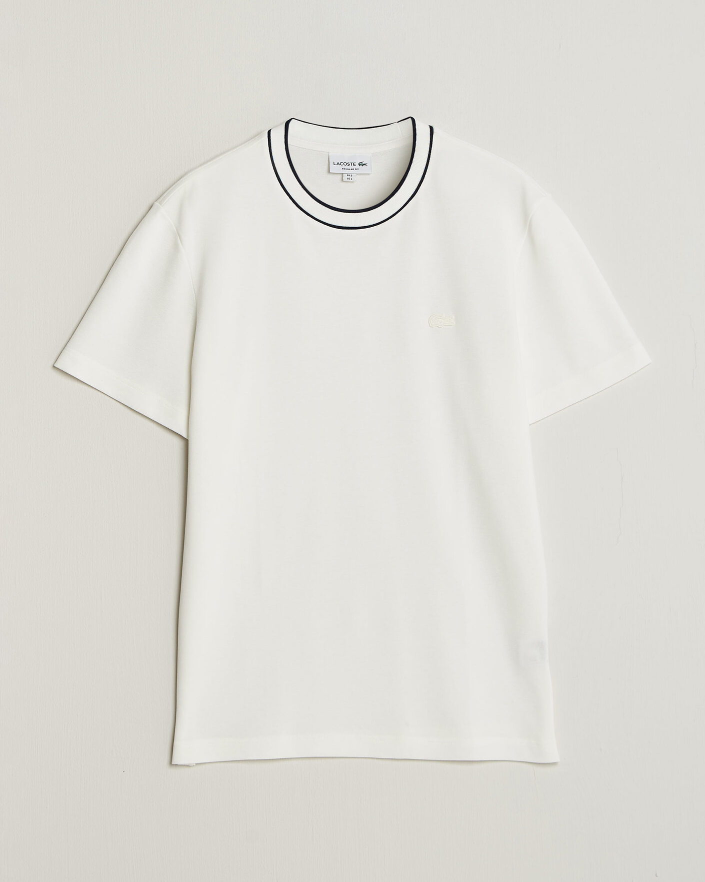 Uomini | T-shirt | Lacoste | Contrast Rib Piqué T-Shirt Flour