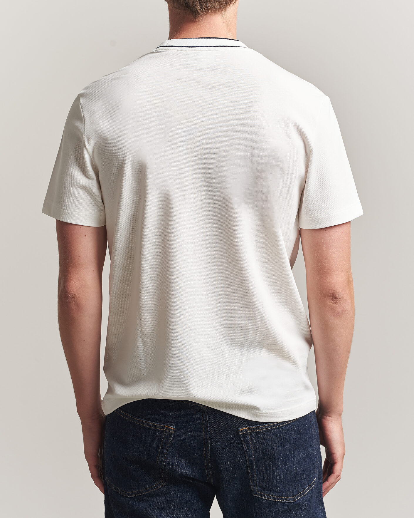 Uomini | T-shirt | Lacoste | Contrast Rib Piqué T-Shirt Flour