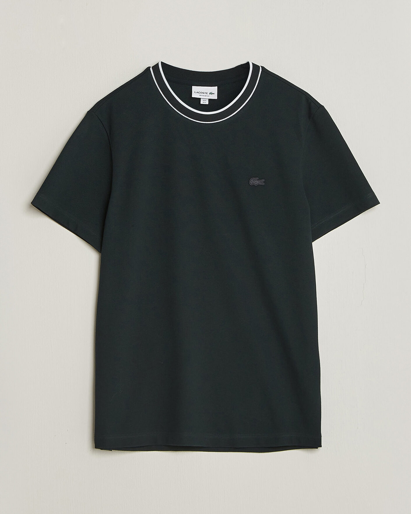 Uomini | T-shirt | Lacoste | Contrast Rib Piqué T-Shirt Dark Varech
