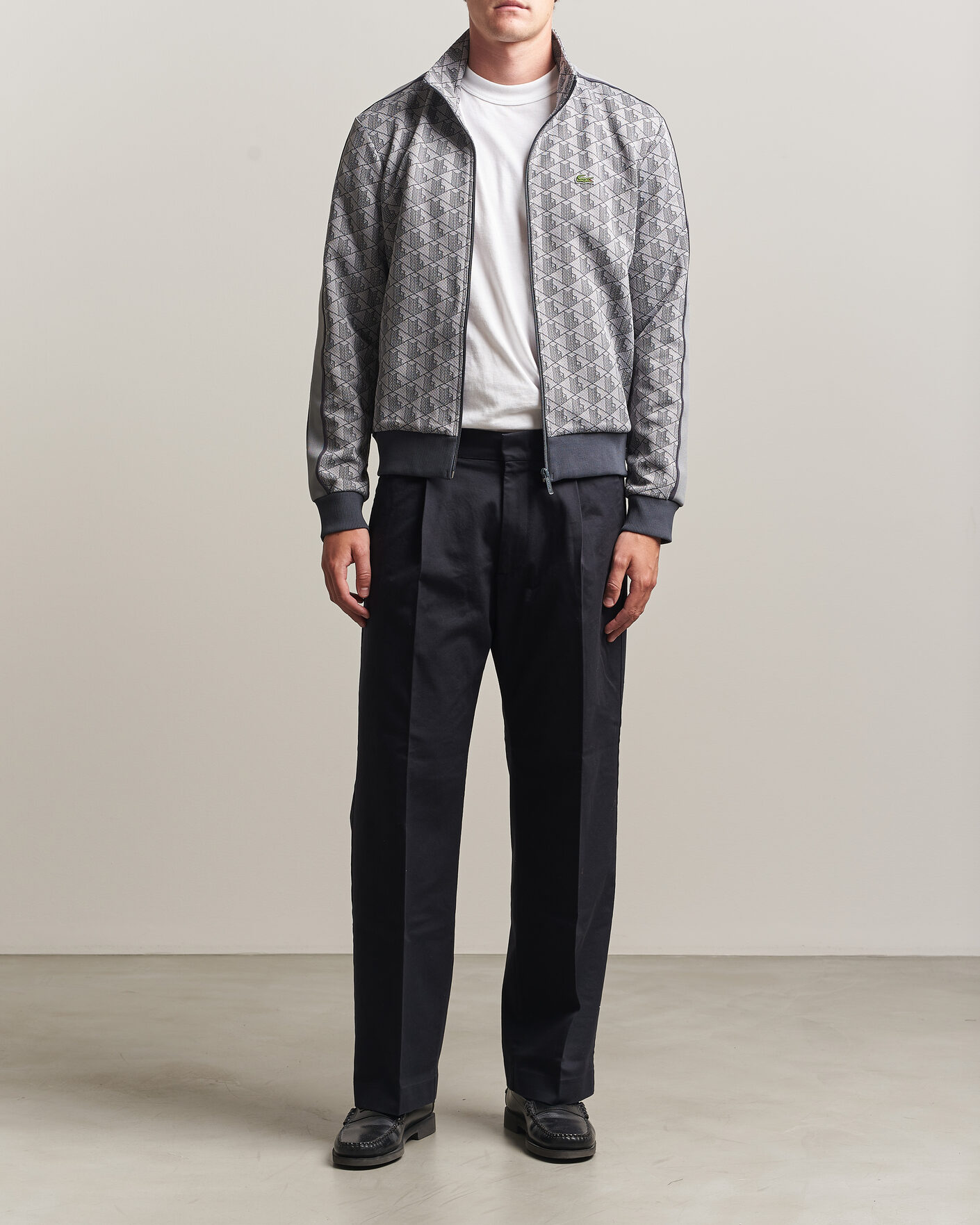 Uomini | Maglieria | Lacoste | Monogram Track Jacket Calluna/Graphite