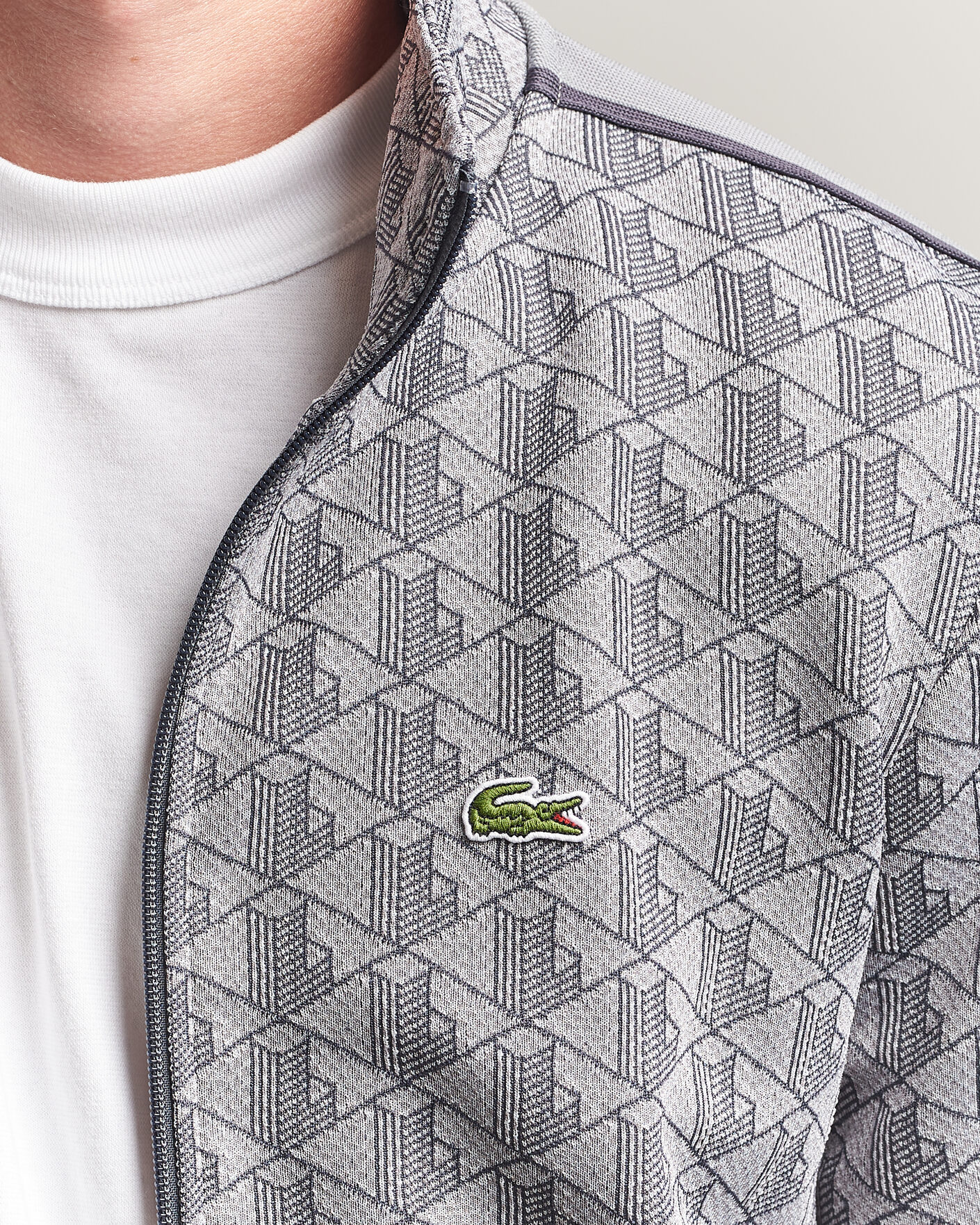 Uomini | Maglieria | Lacoste | Monogram Track Jacket Calluna/Graphite