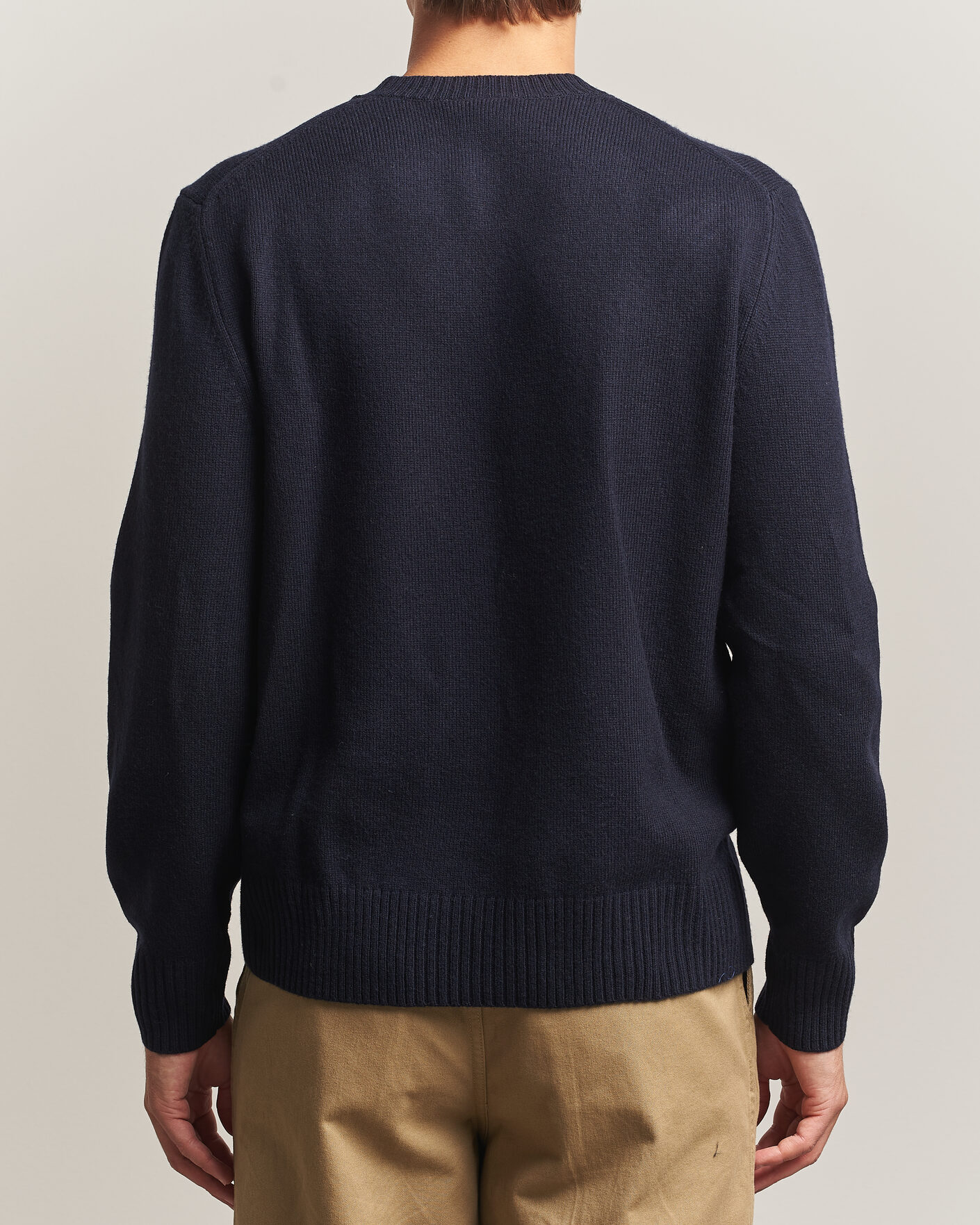 Uomini | Maglieria | Lacoste | Carded Wool Crew Neck Navy Blue