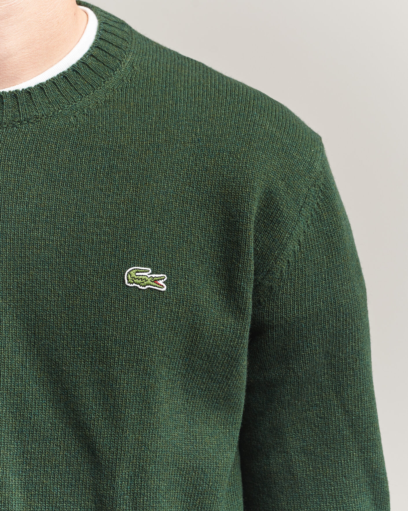 Uomini | Maglieria | Lacoste | Carded Wool Crew Neck Sinople