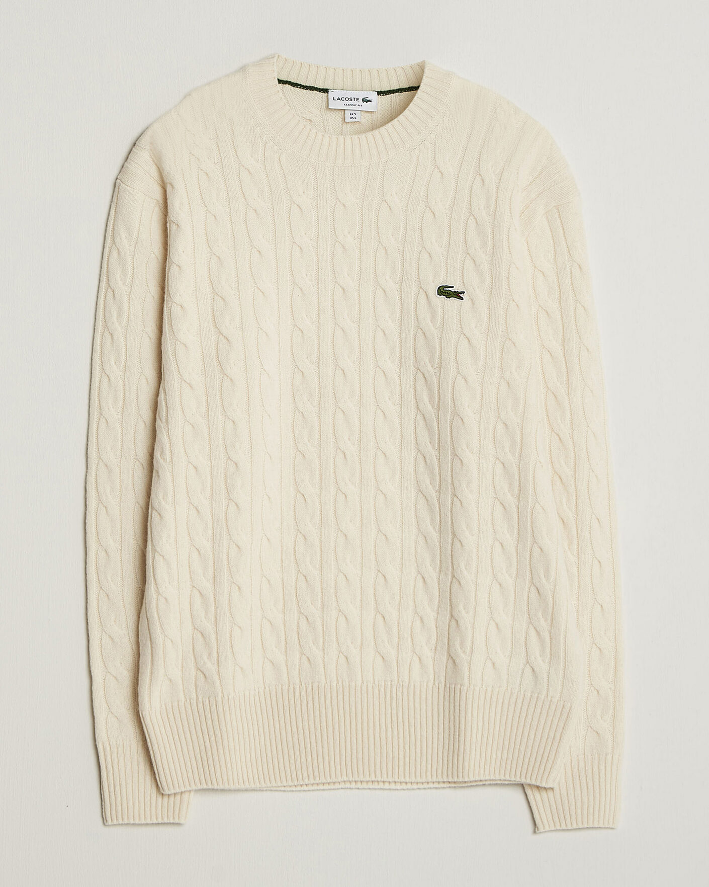 Uomini | Maglieria | Lacoste | Carded Wool Cable Crew Neck Lapland