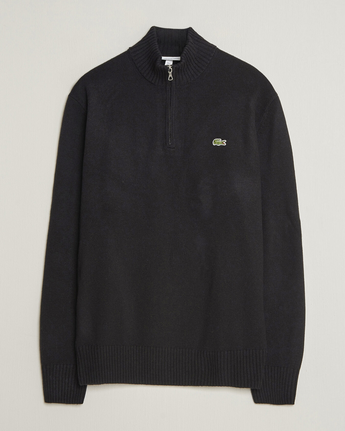 Uomini | Maglieria | Lacoste | Carded Wool Half Zip Black
