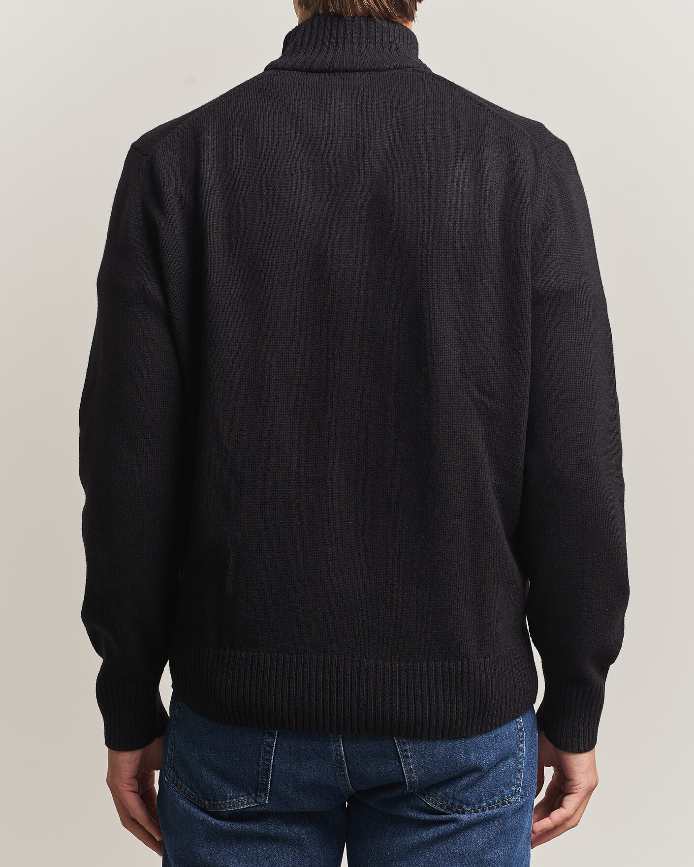 Uomini | Maglieria | Lacoste | Carded Wool Half Zip Black