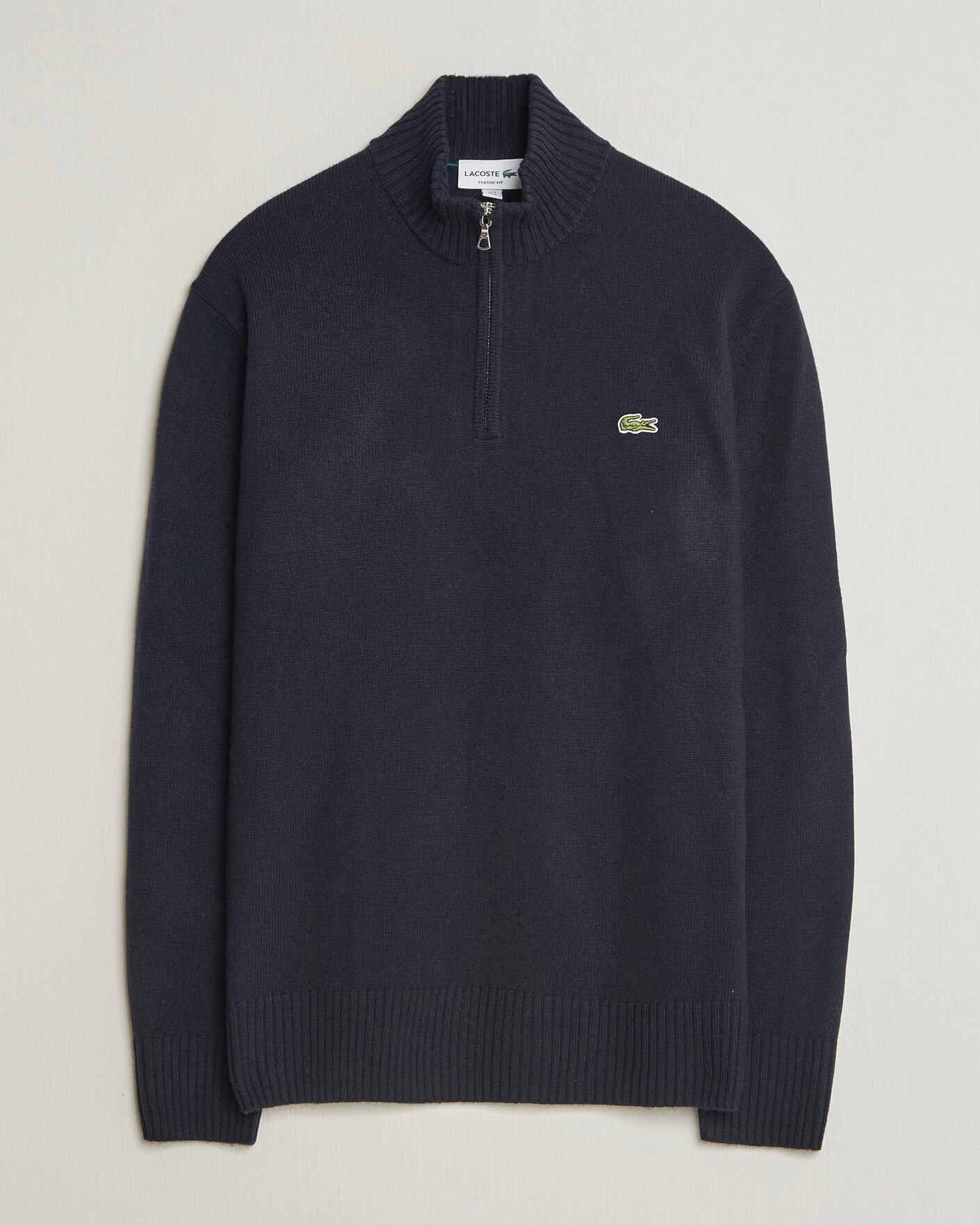 Uomini | Maglieria | Lacoste | Carded Wool Half Zip Navy Blue
