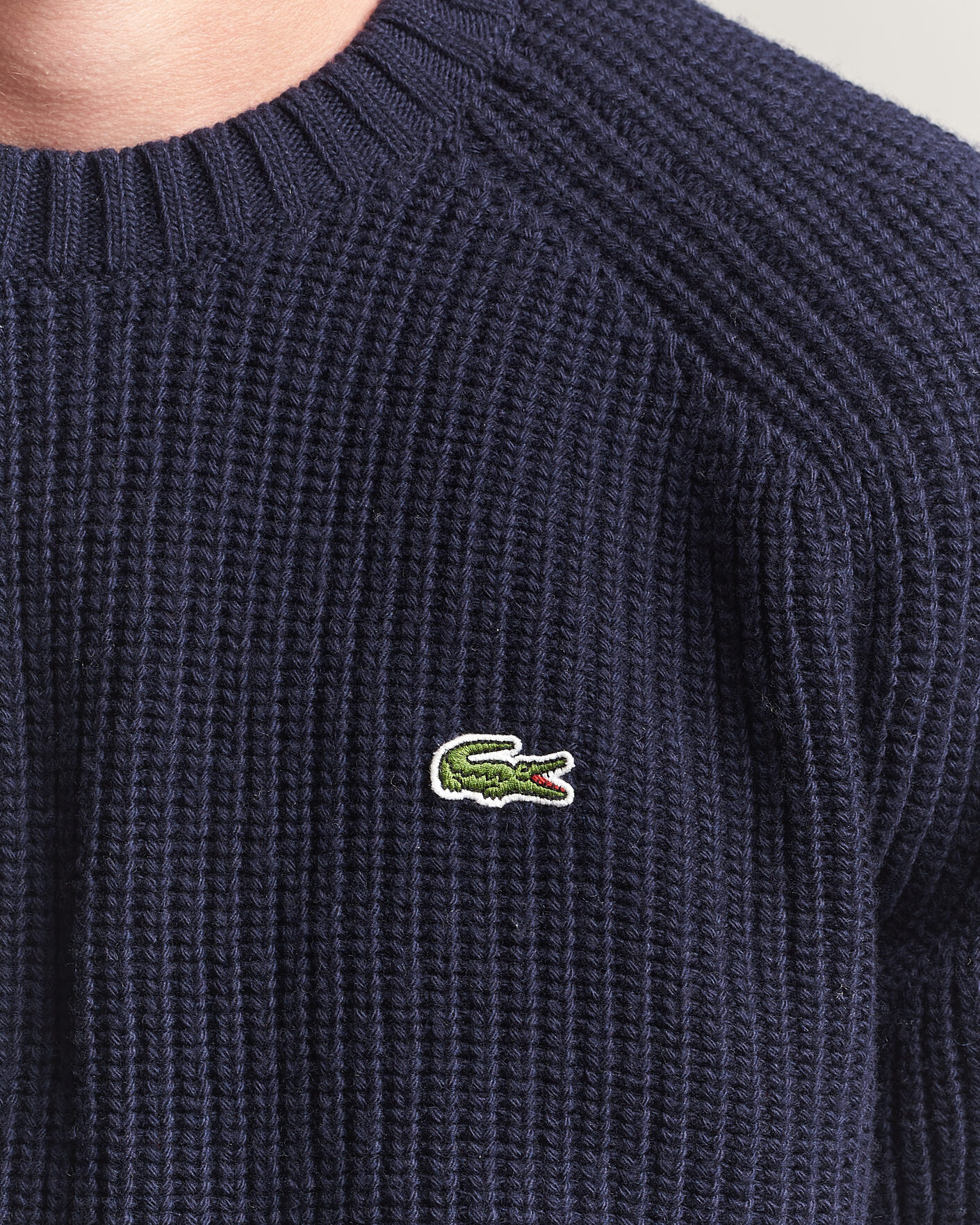 Uomini | Maglieria | Lacoste | Heavy Wool Knitted Sweater Navy Blue